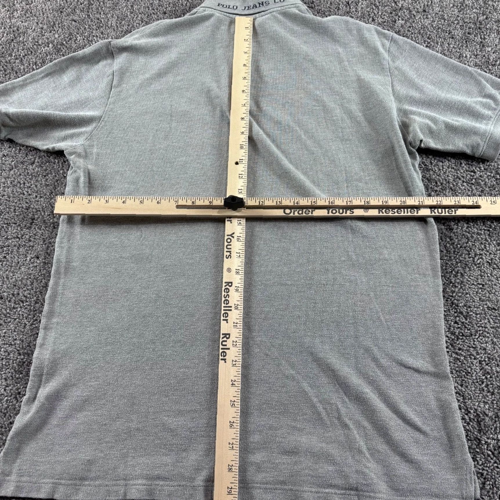 Vintage Vtg Polo Jeans Co Shirt Men M Gray Cotton Ralph Lauren Embroidered Flag & Collar Size US M / EU 48-50 / 2 - 5 Thumbnail