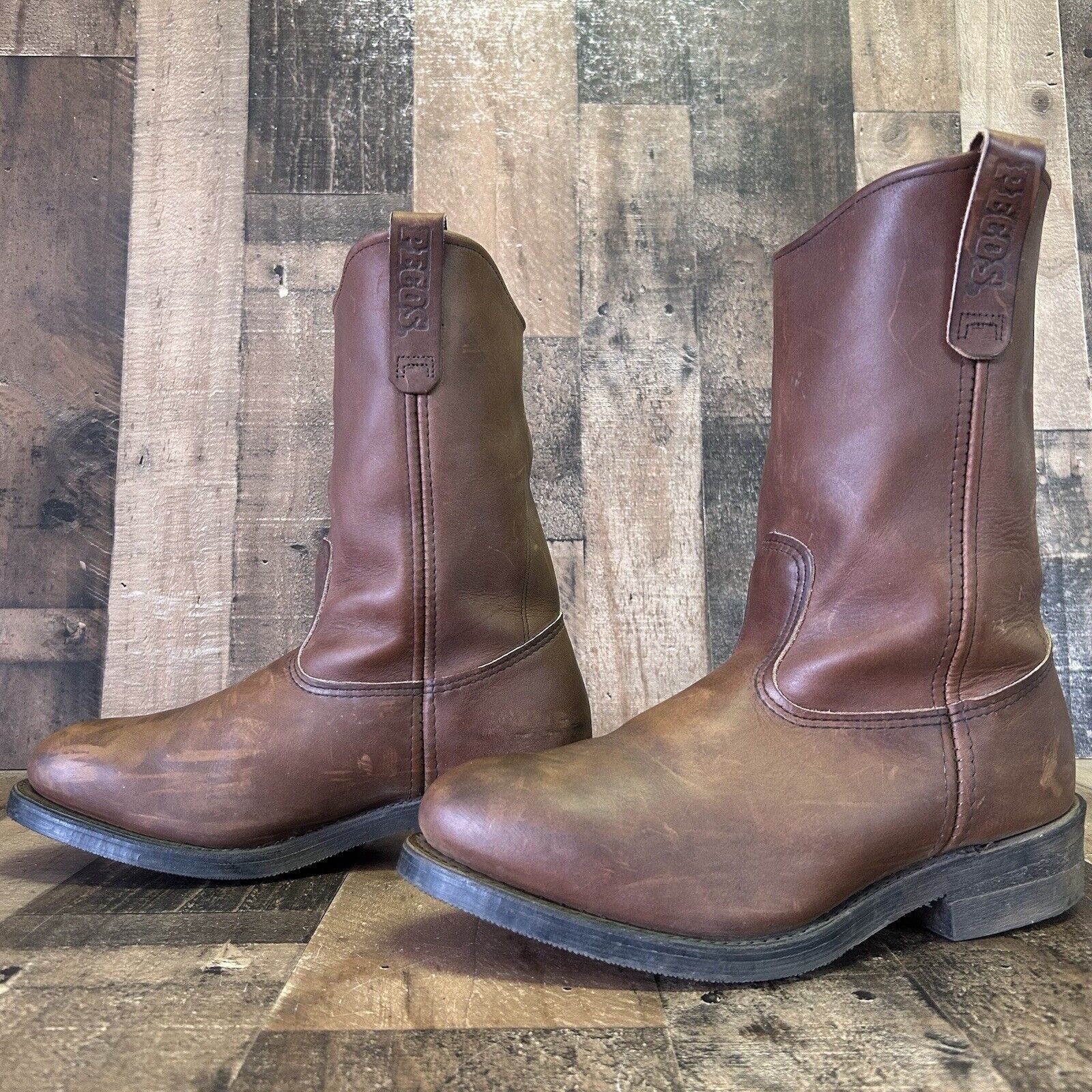image of Red Wing 2214 Pecos Steel Toe Pull On Work Boots Men 9.5 Eee in Brown