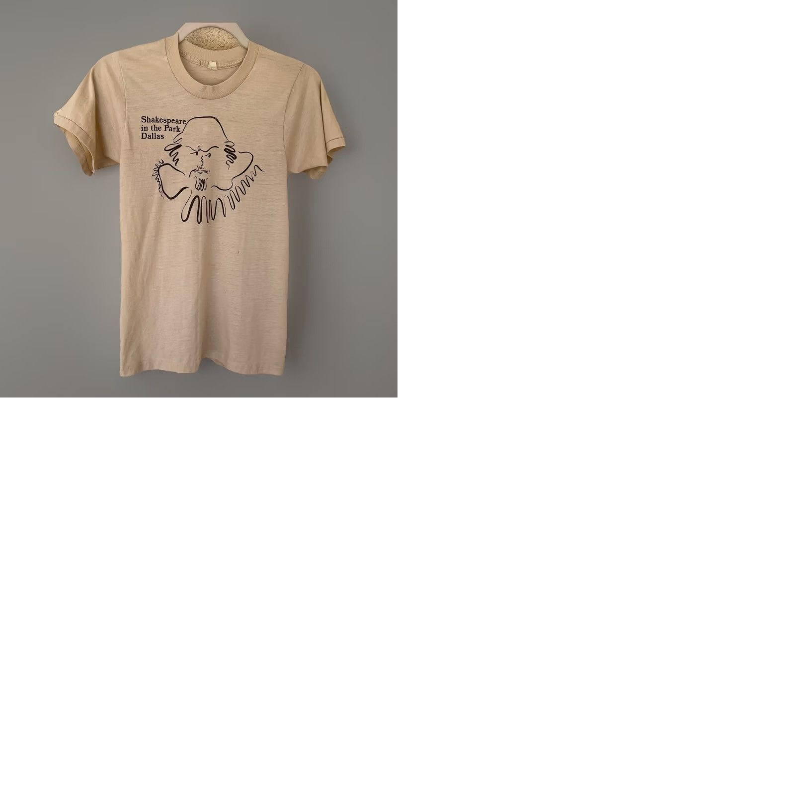 Vintage VINTAGE Shakespeare in the Park Dallas Theater T Shirt S Mens Beige Graphic Print 70s 80s Classic Size US S / EU 44-46 / 1 - 12 Thumbnail