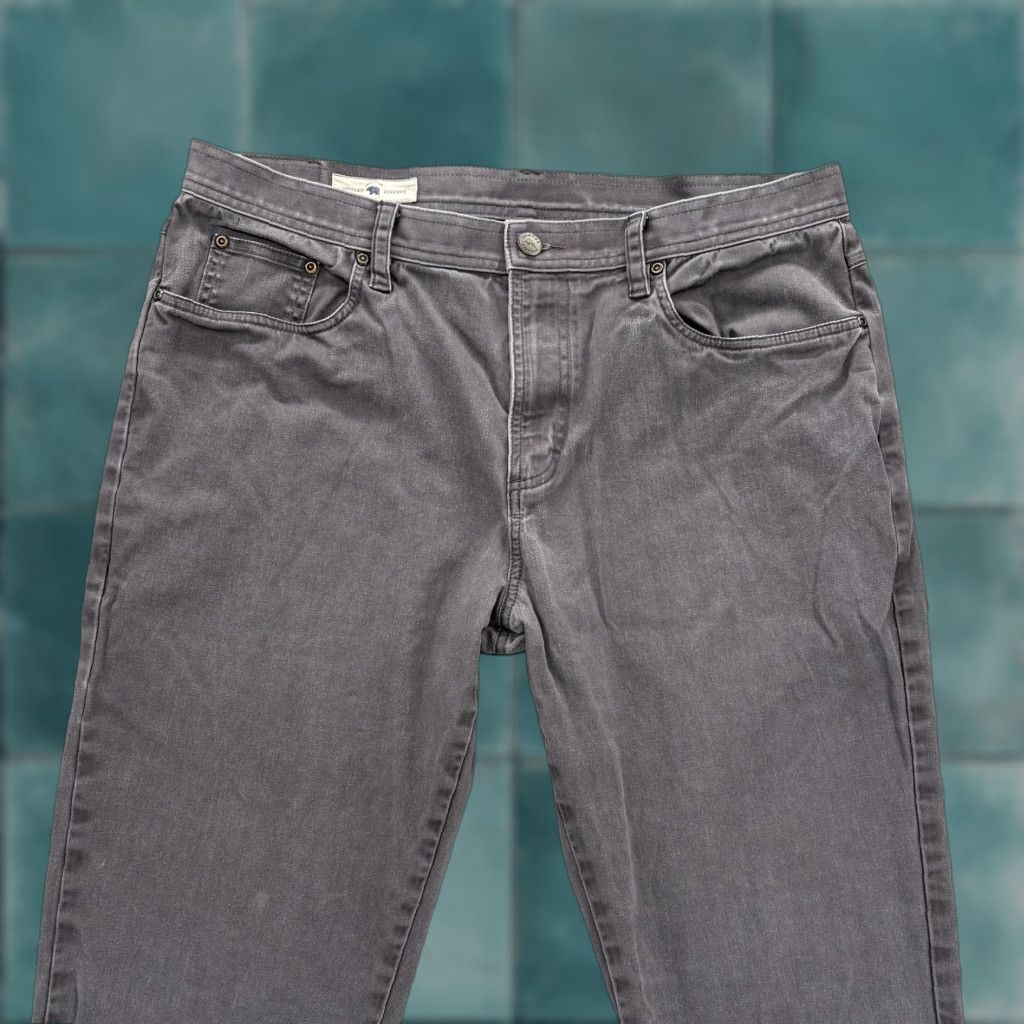 Vintage Onward Reserve Five-Pocket Pants Mens 38x34 Gray Stretch Straight Casual Workwear Regular Rise Mid Size US 38 / EU 54 - 1 Thumbnail