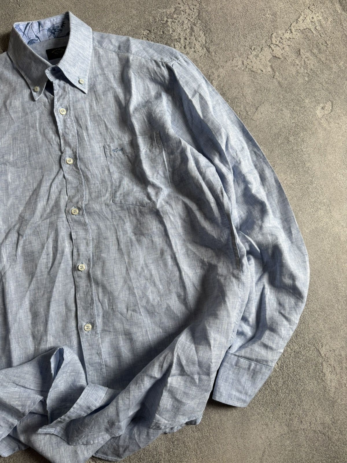 Paul & Shark Paul & Shark L 100% Lino button uk shirt long sleeve linen Size US L / EU 52-54 / 3 - 3 Thumbnail