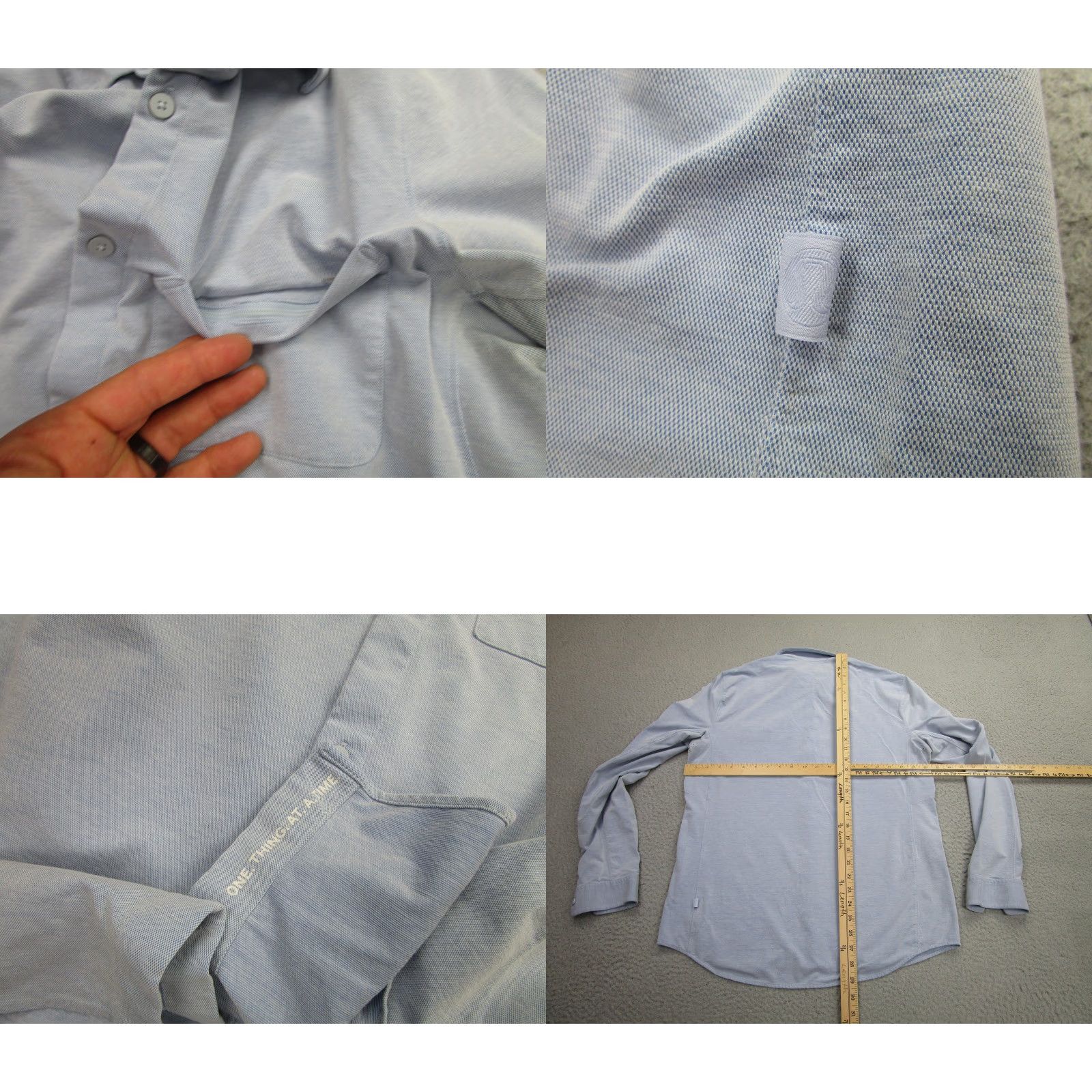 Lululemon VINTAGE Lululemon Button-Up Shirt Mens Large Long Sleeve Solid Blue Casual Size US L / EU 52-54 / 3 - 8 Thumbnail