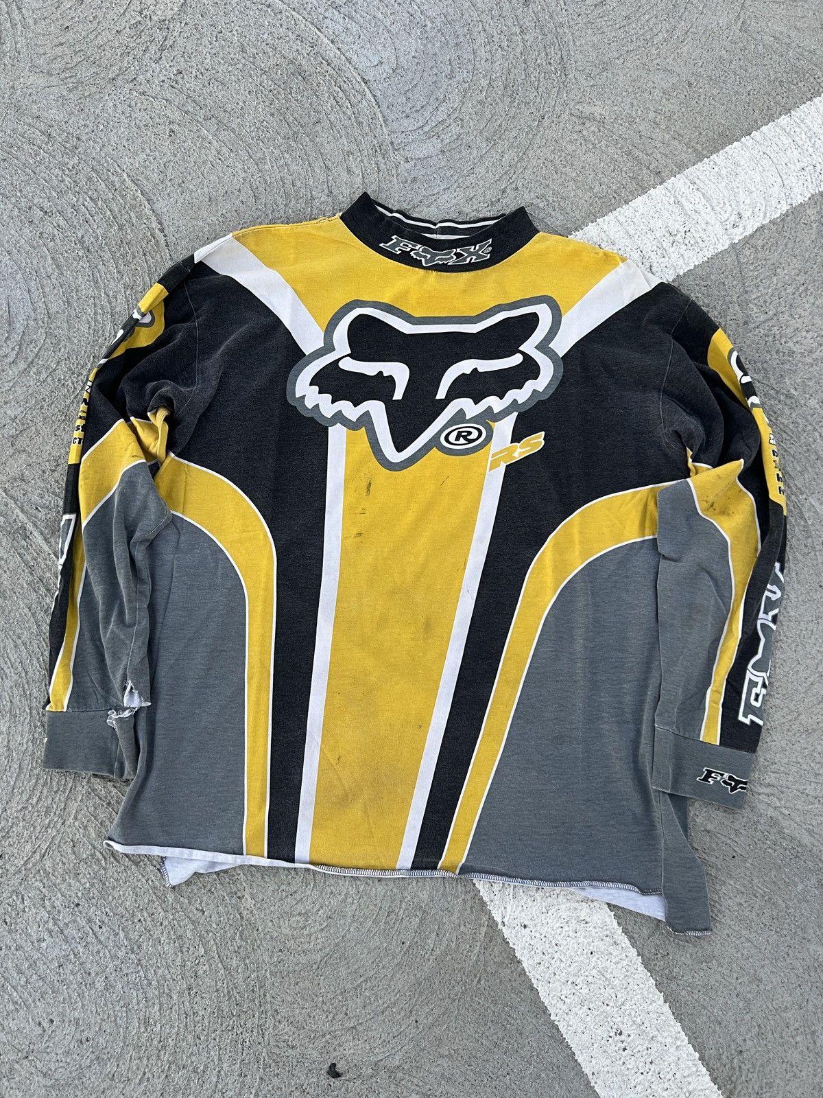 image of 1997 Fox Racing Rs Motocross Supercross Jersey in Yellow, Men's (Size XL)