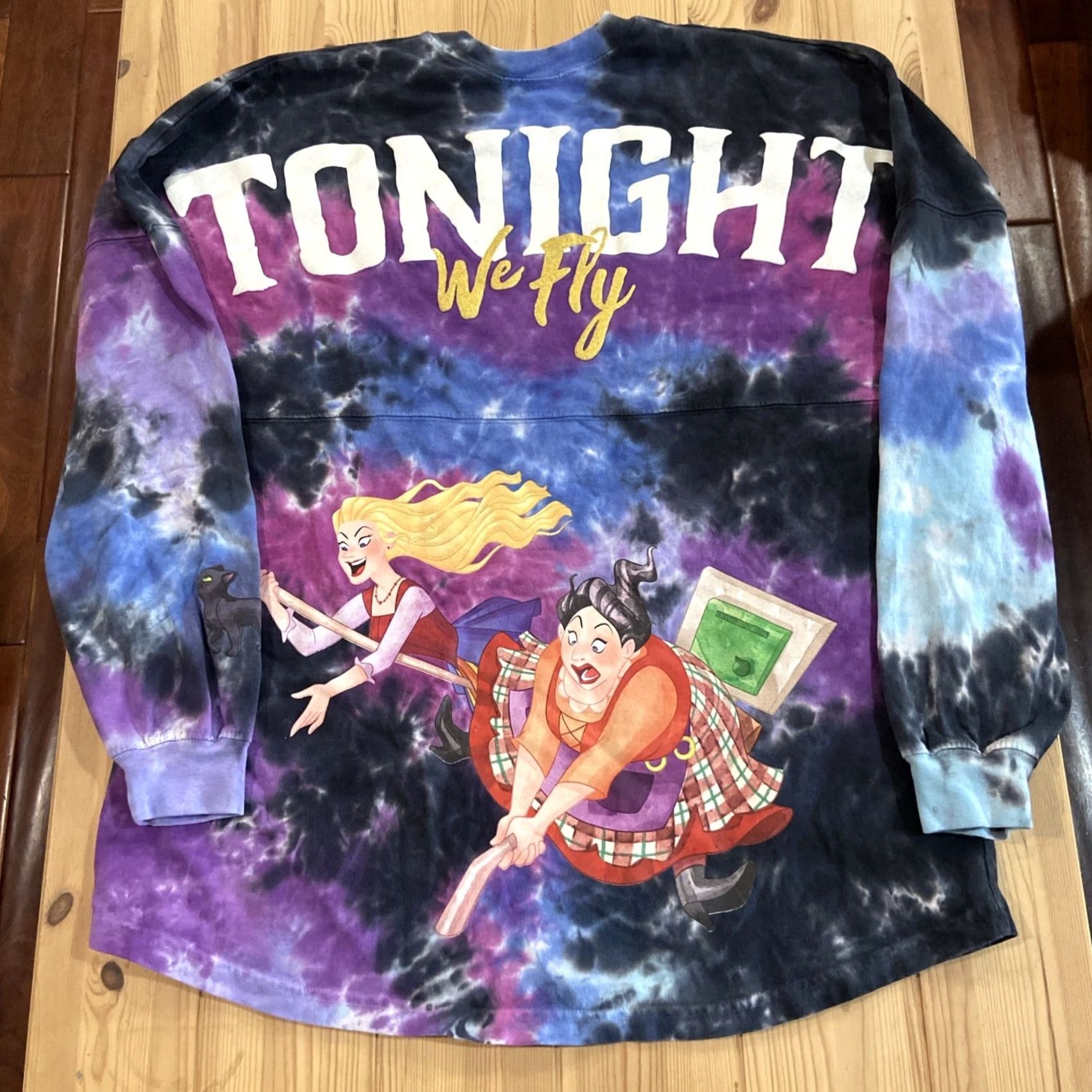 Disney Disney Spirit Jersey Shirt Womens L Hocus Pocus Tonight We Fly Tie Dye Glitter Multicolor Disney Halloween Ladies Shirt Size L / US 10 / IT 46 - 7 Thumbnail