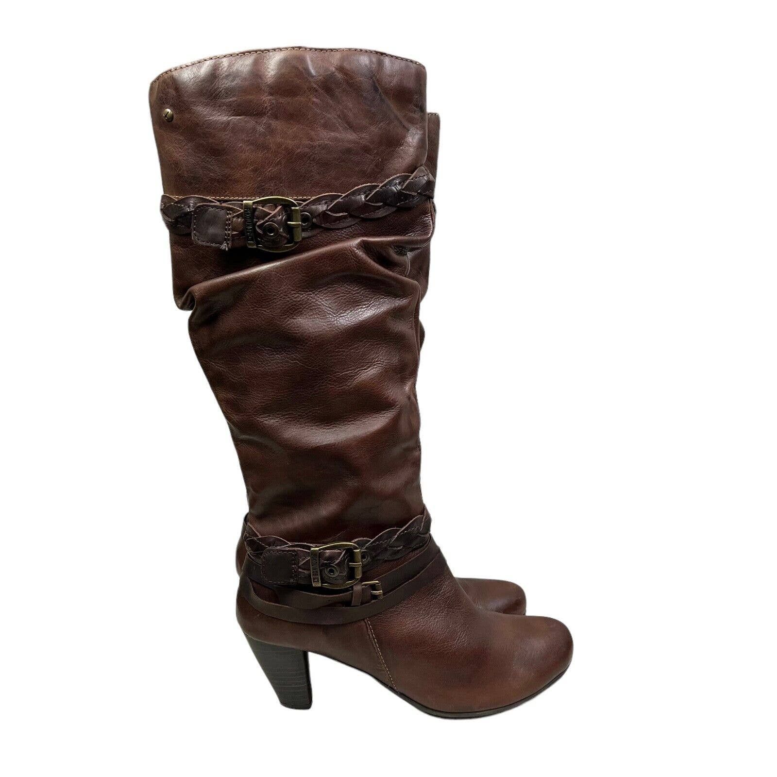 Other PIKOLINOS Verona Tall Boot Brown Leather Slouch Braided Buck ...