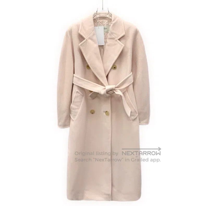 Max Mara Max Mara Pink Sheep Wool Collar Double Breasted Belted Coa Size XXS / US 00 / IT 34 - 1 Thumbnail