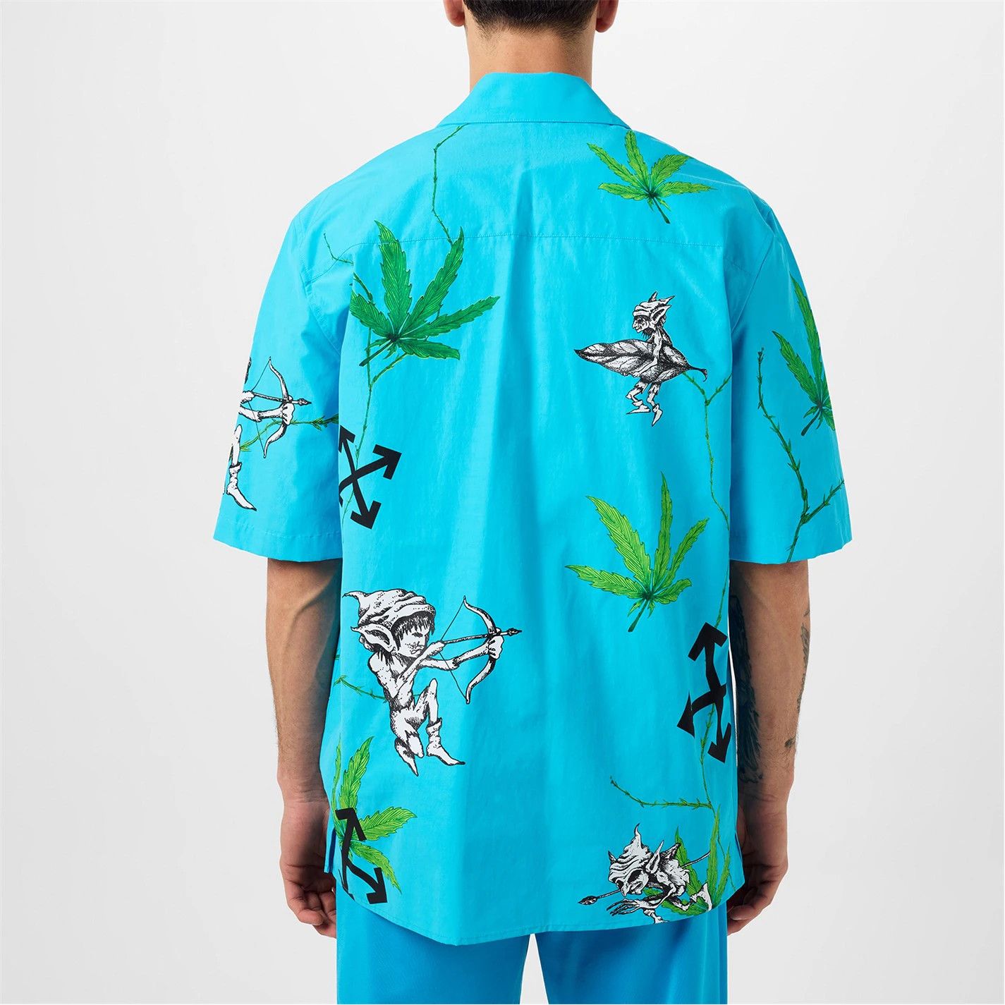 Off-White o1g2r1mq0326 Oversized Fit Collar Shirt in Multicolor Size US XS / EU 42 / 0 - 4 Thumbnail
