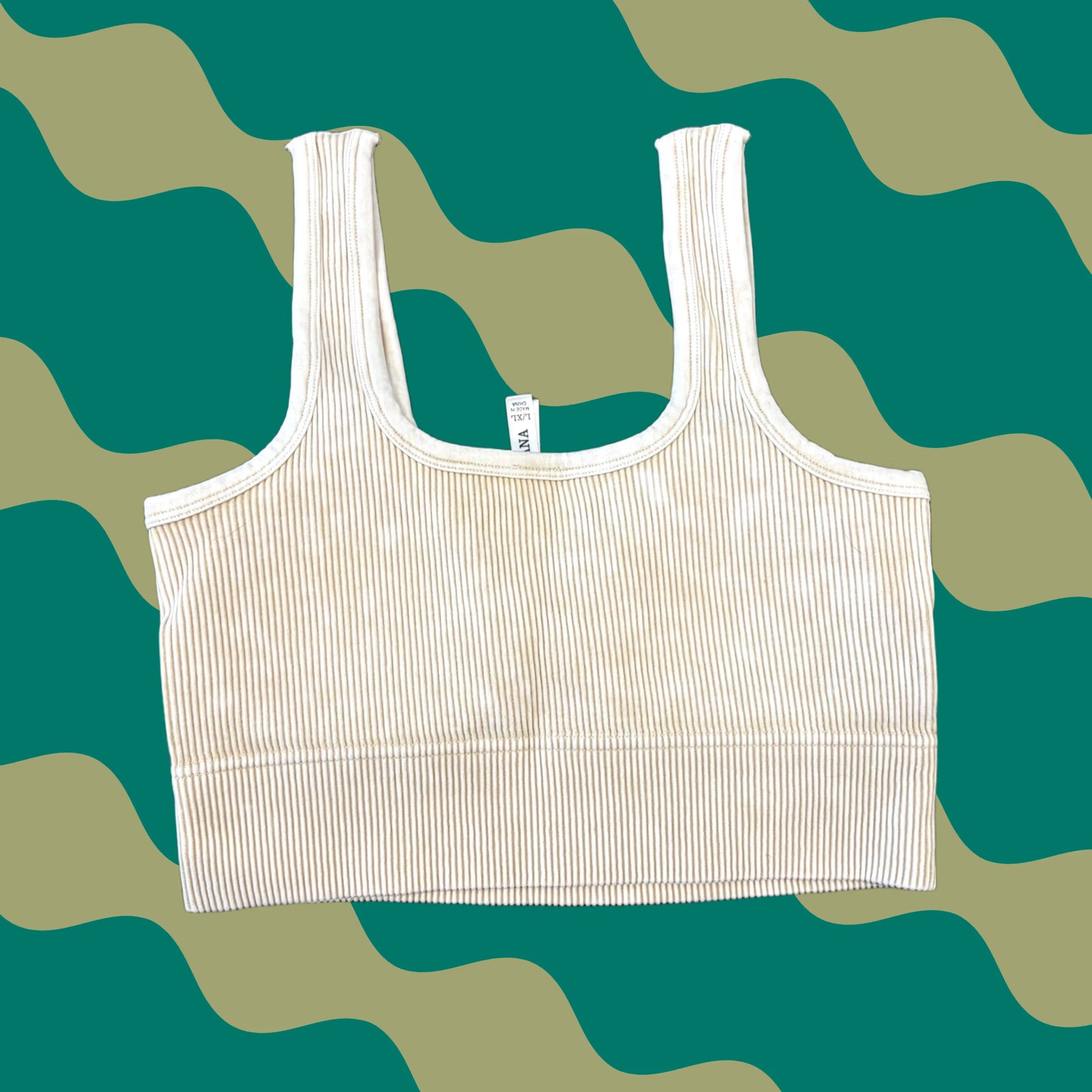 Vintage Zenana Ribbed Cream Beige Cropped Tank Top L/XL Tank Women L Cream Size L / US 10 / IT 46 - 1 Thumbnail