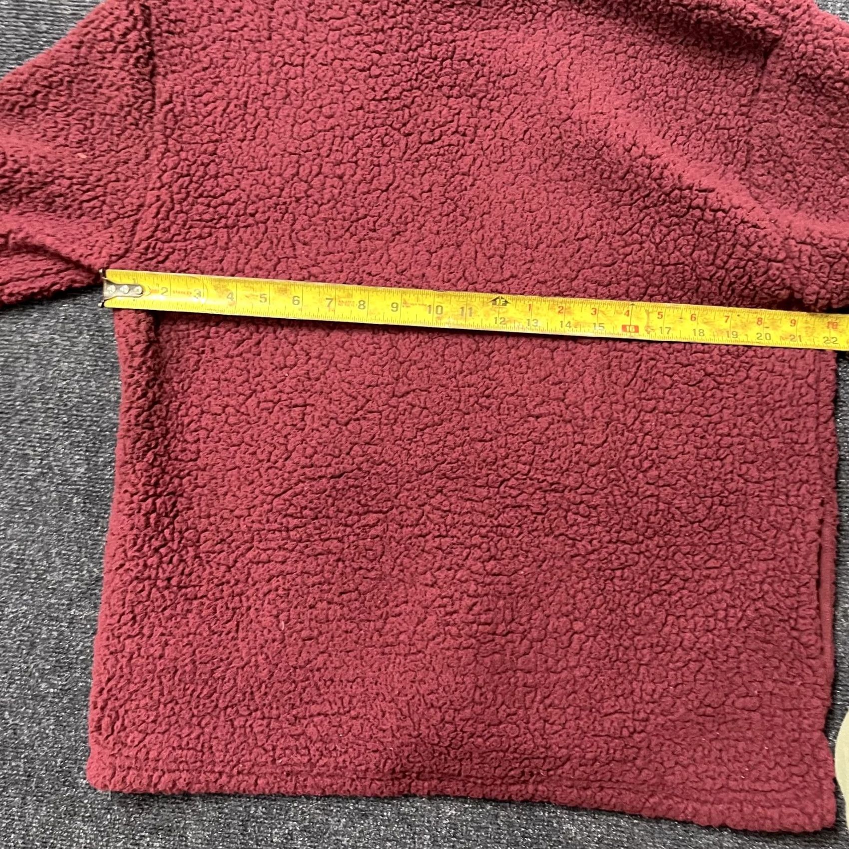 Pinko PINK Victoria's Secret Pullover Womens M Burgundy Sherpa Fleece Quarter Zip Sweatshirt Size M / US 6-8 / IT 42-44 - 3 Thumbnail