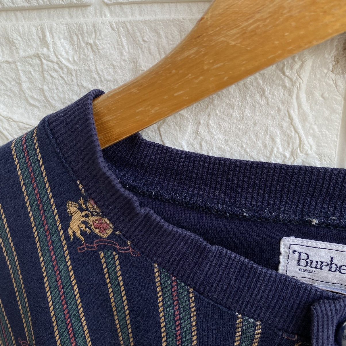 Burberry × Designer Vintage Burberry London Button Sweatshirt Sweater Size L / US 10 / IT 46 - 10 Thumbnail
