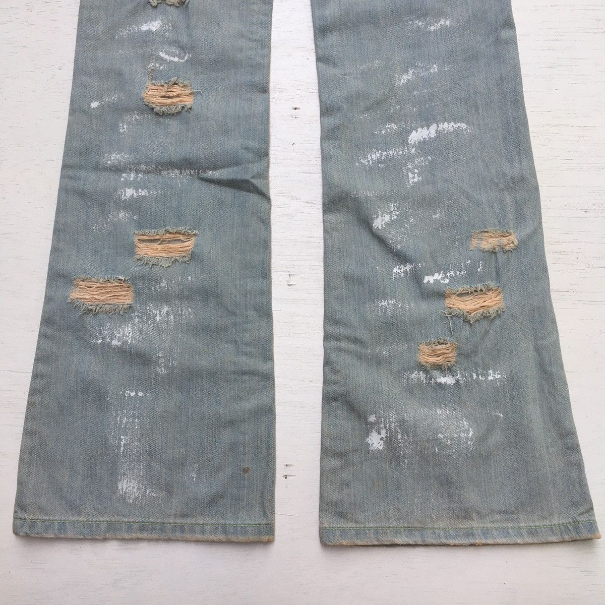 Japanese Brand Trashed Flared Denim Low Rise Paint Splash Size US 32 / EU 48 - 18 Thumbnail