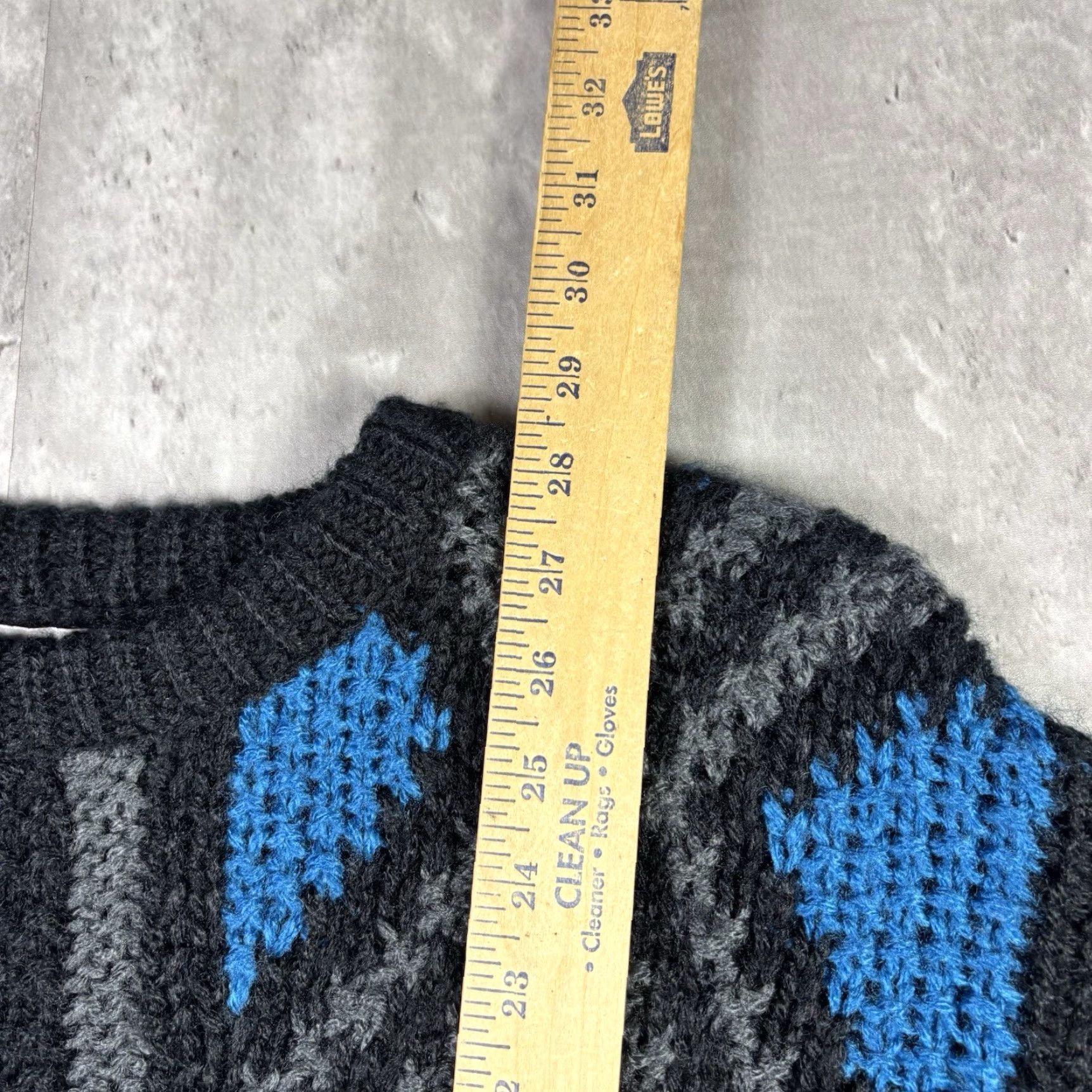 Vintage VINTAGE Forum Knit Sweater Geometric Striped Pattern Chunky Knit Adult Medium Black Crew Neck 80s Mens Pullover Caped? Size US M / EU 48-50 / 2 - 4 Thumbnail