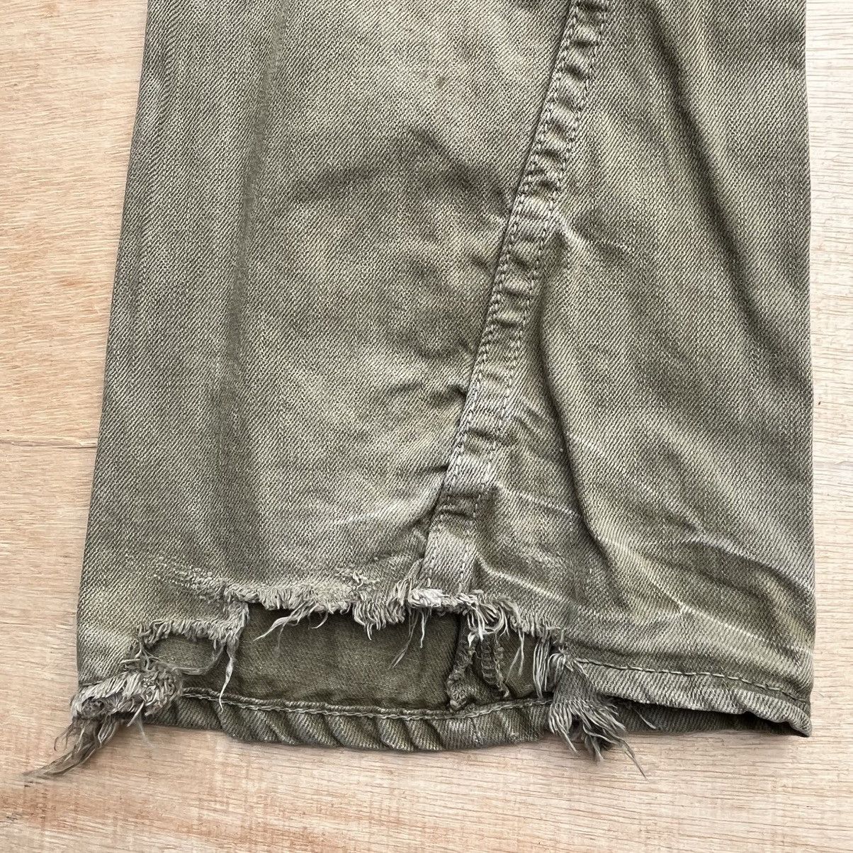If Six Was Nine × Japanese Brand × Tornado Mart JAPANESE BRAND ON BOARD OLIVE GREEN FLARE DENIM Size US 31 - 10 Thumbnail