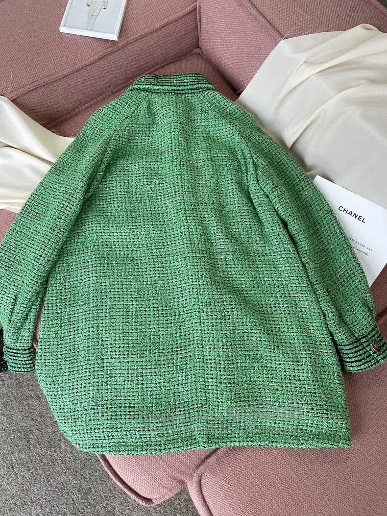 Chanel Chanel Green woven two-pocket jacket Size XXS / US 00 / IT 34 - 5 Thumbnail