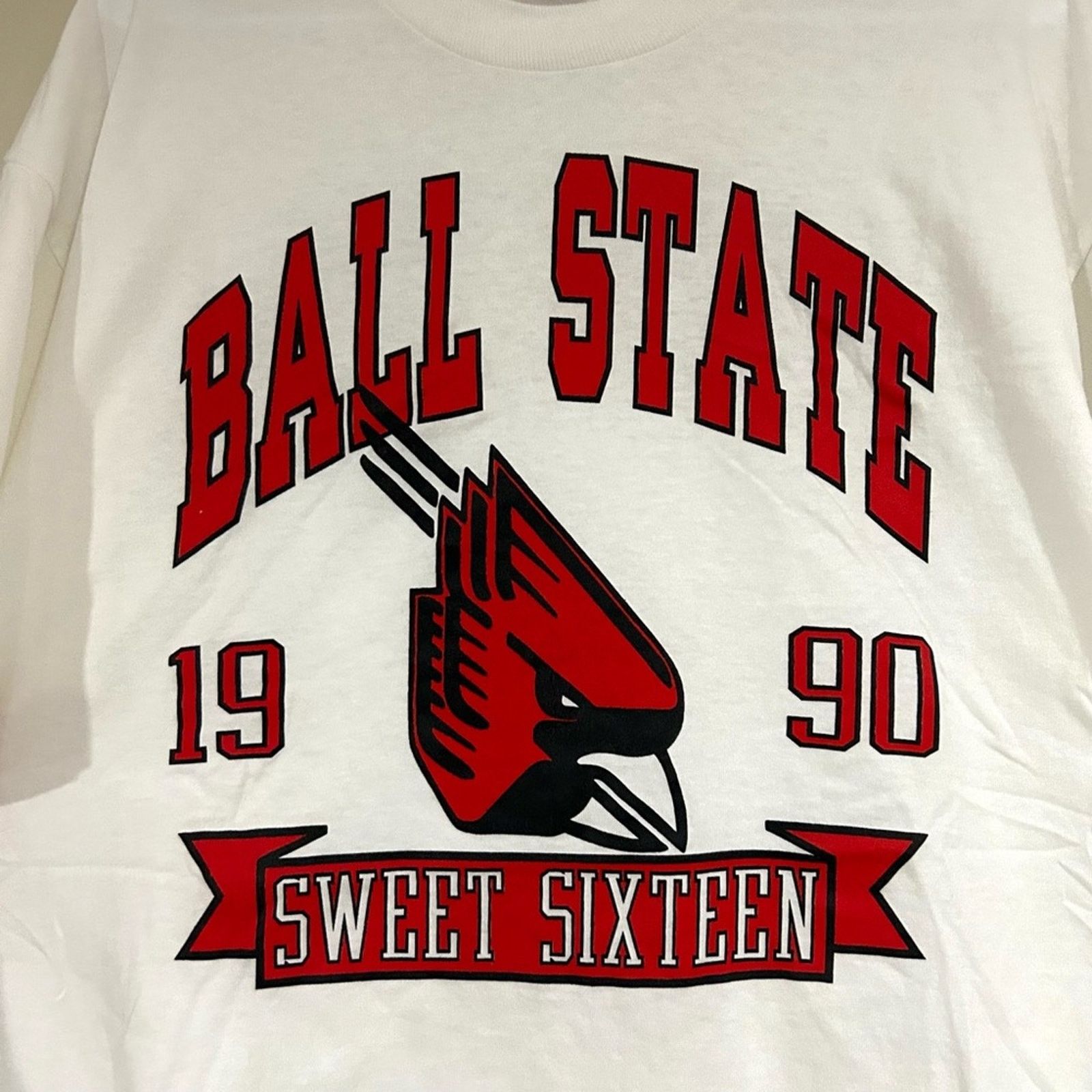 Fruit Of The Loom Vintage 1990 Ball State Basketball Sweet Sixteen Shirt Size US XL / EU 56 / 4 - 2 Thumbnail