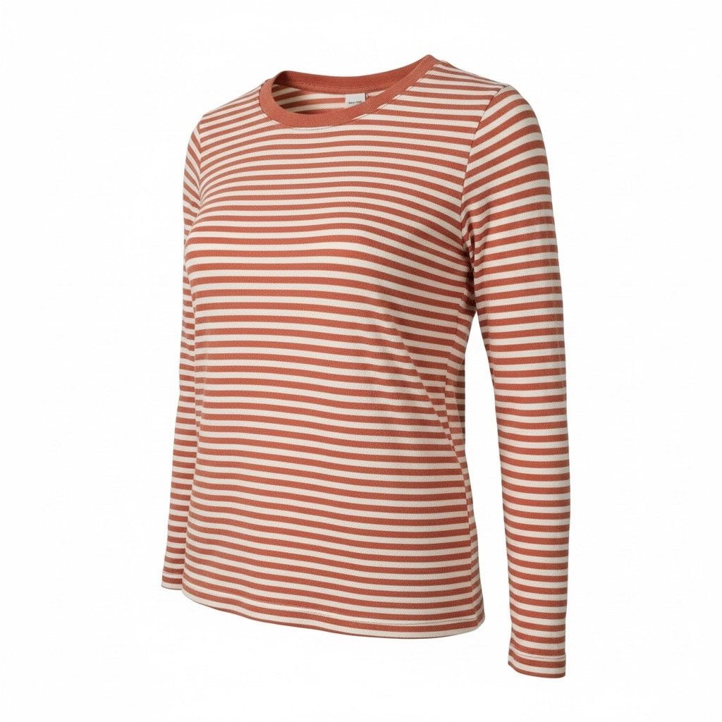 Loft LOFT Striped Long Sleeve Tee Women’s Small Pink Cream Size S / US 4 / IT 40 - 1 Thumbnail