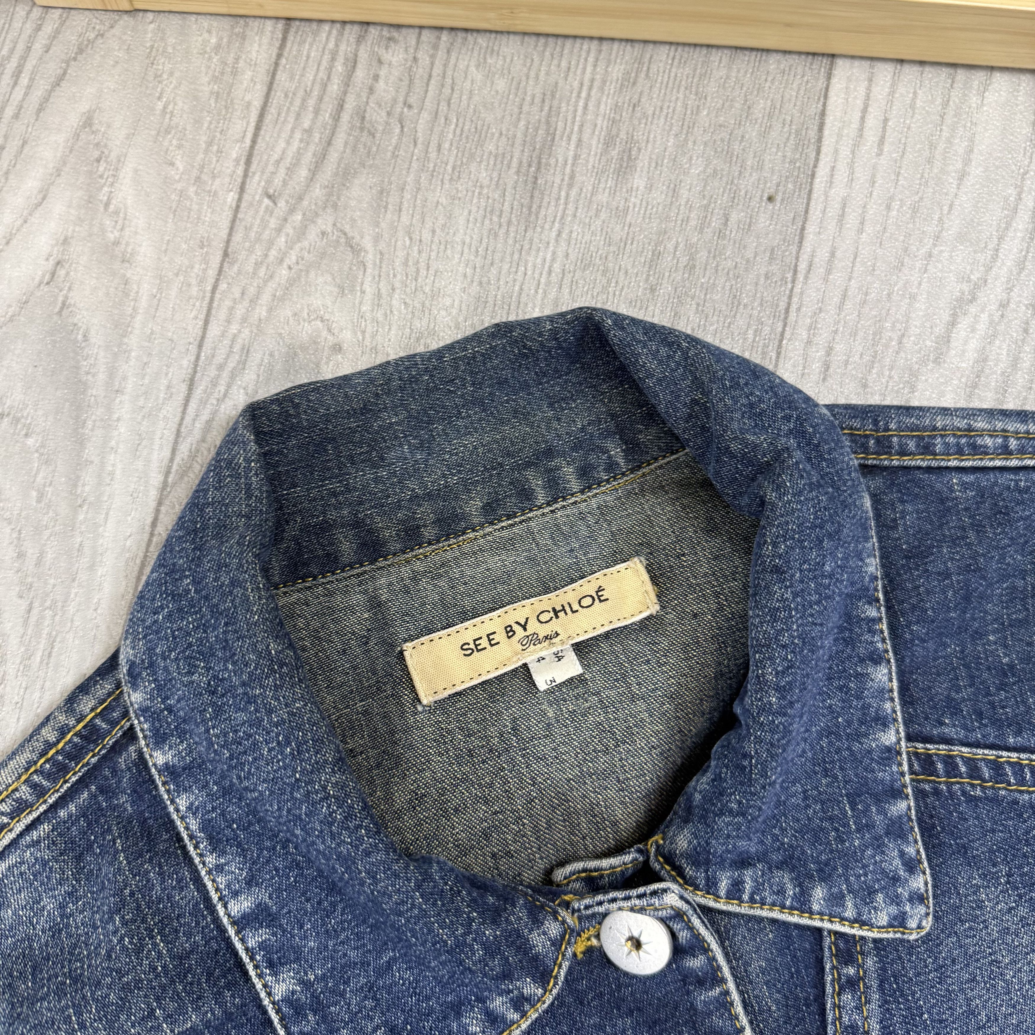 See by Chloe Vintage See By Chloe Blue Croppped Denim Trucker Jacket Size S / US 4 / IT 40 - 9 Thumbnail
