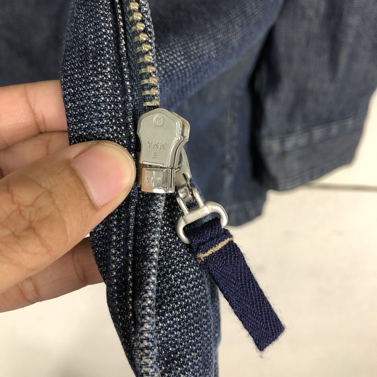 Japanese Brand 🔥Vintage Denim Chore Jacket Zipper Crocodile Japan Made Size US L / EU 52-54 / 3 - 17 Thumbnail
