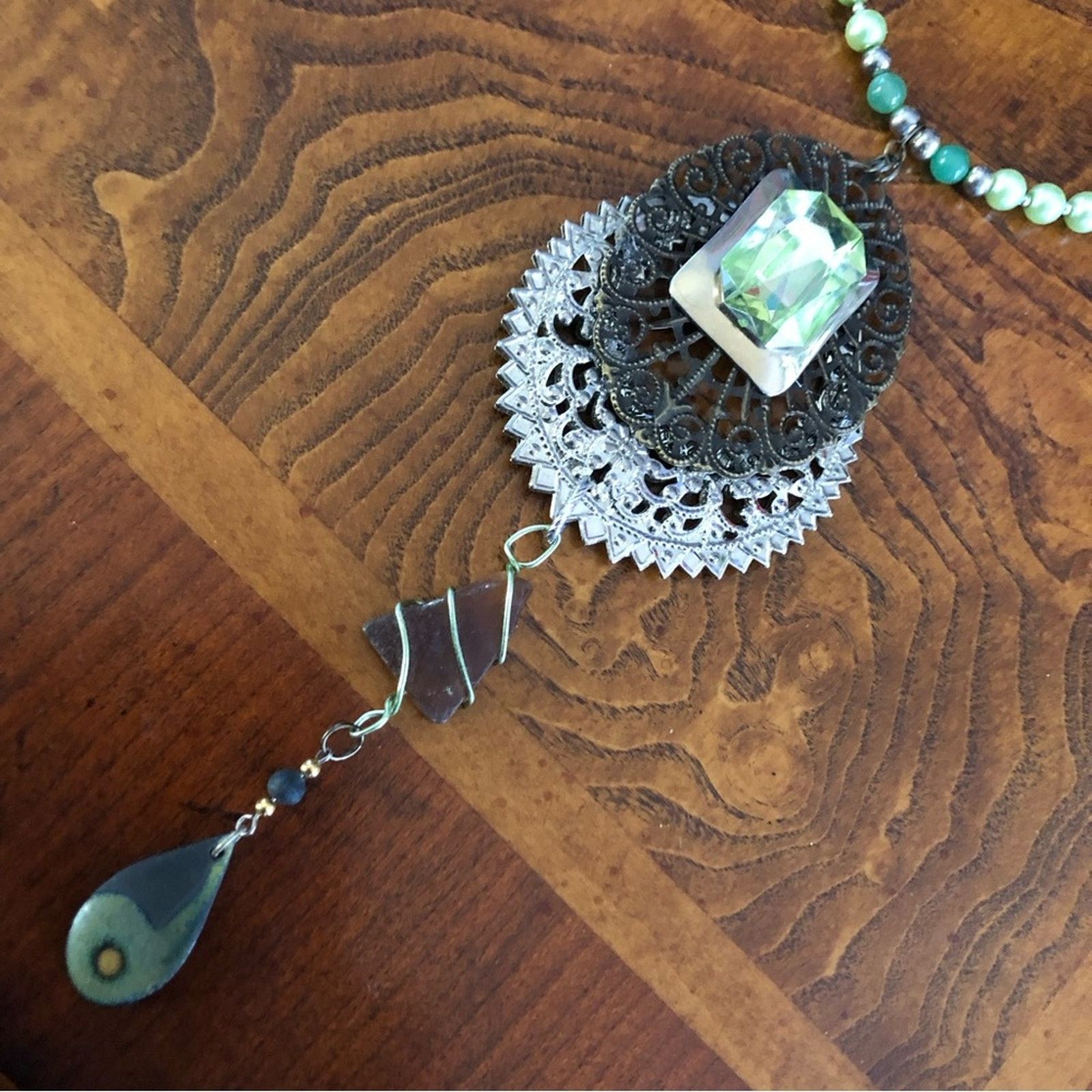 Handmade Handcrafted repurpose genuine stone Pearl necklace Size ONE SIZE - 9 Thumbnail