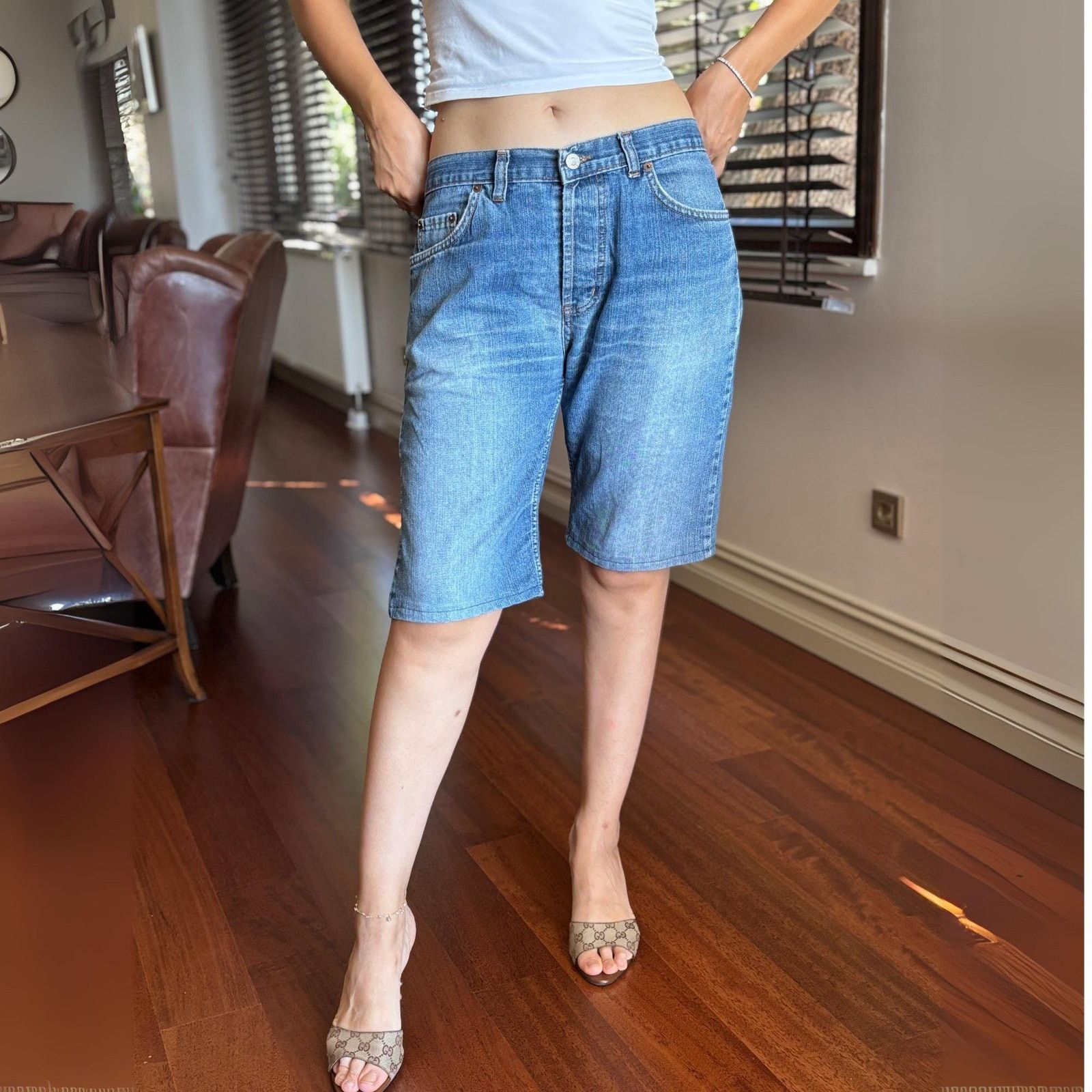 Levi's × Levi's Vintage Clothing × Vintage Levi’s 501 USA 1996 W34 Cut-Off Light Wash Button Fly Shorts Size US 34 / EU 50 - 1 Thumbnail