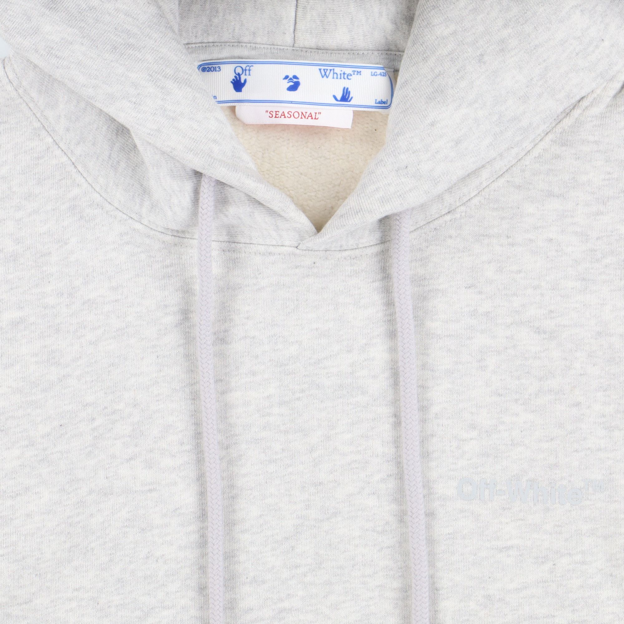Off-White Grey Logo Rubber Diagonals Hoodie Size XS / US 0-2 / IT 36-38 - 7 Thumbnail