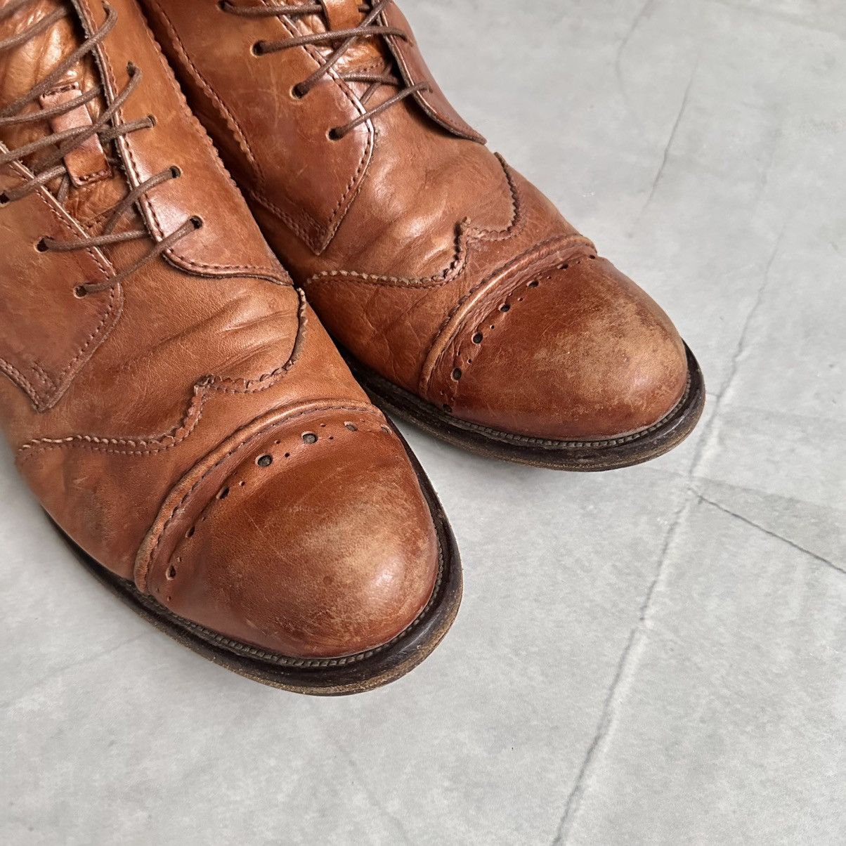 Dirk Bikkembergs 00s Moma Brogue Derby Lace Up Boots Avantgarde Guidi Vibe Size US 12 / EU 45 - 5 Thumbnail