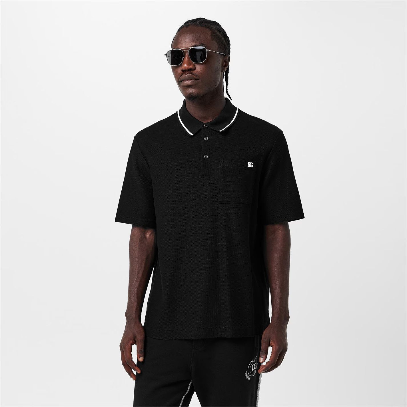 Dolce & Gabbana o1g2r1mq0426 Short Sleeve Polo Shirt in Black Size US XL / EU 56 / 4 - 3 Thumbnail