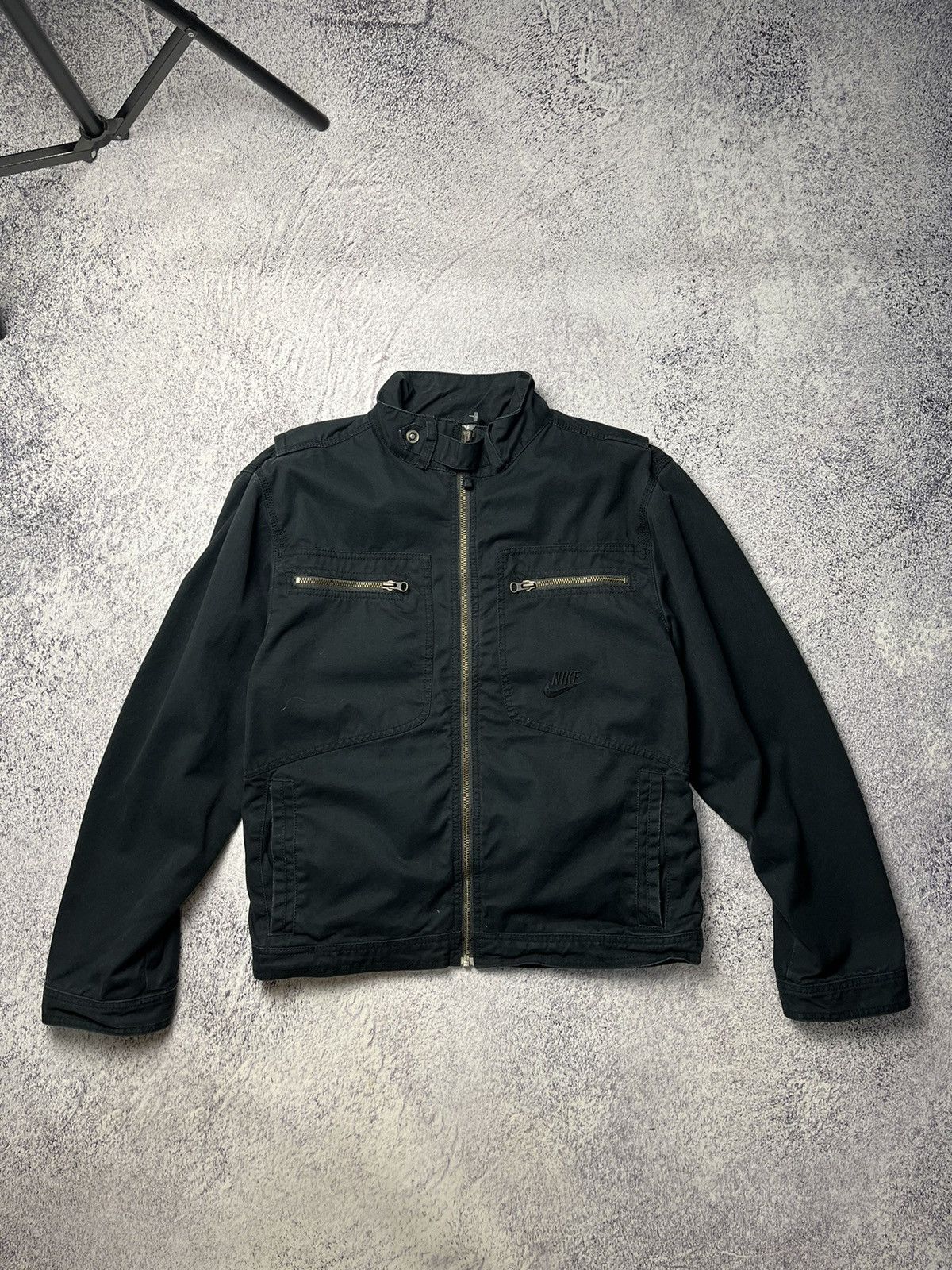 Vintage Nike Denim Jacket omber Rare Pocket Zip Size L/