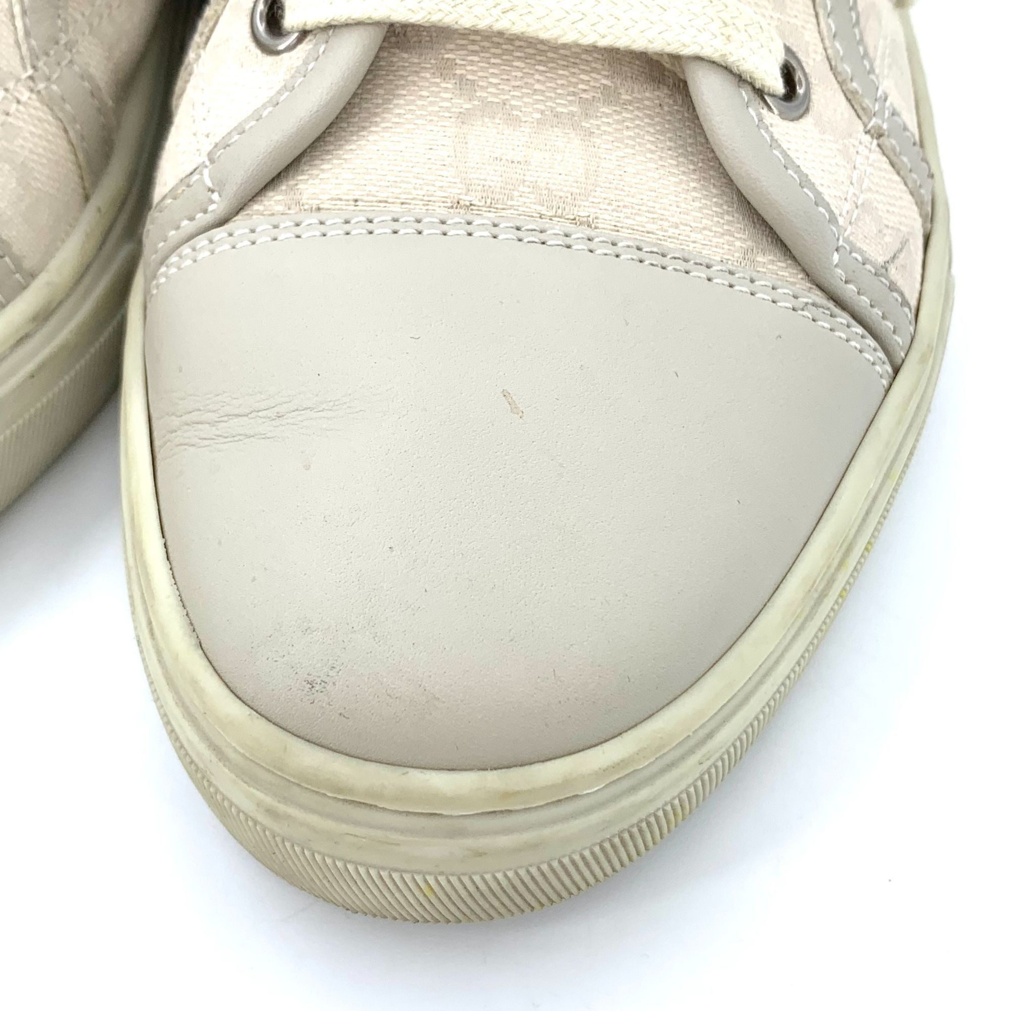 Gucci Gucci Beige Leather & Canvas Lace-Up Sneakers Size US 7 / IT 37 - 5 Thumbnail