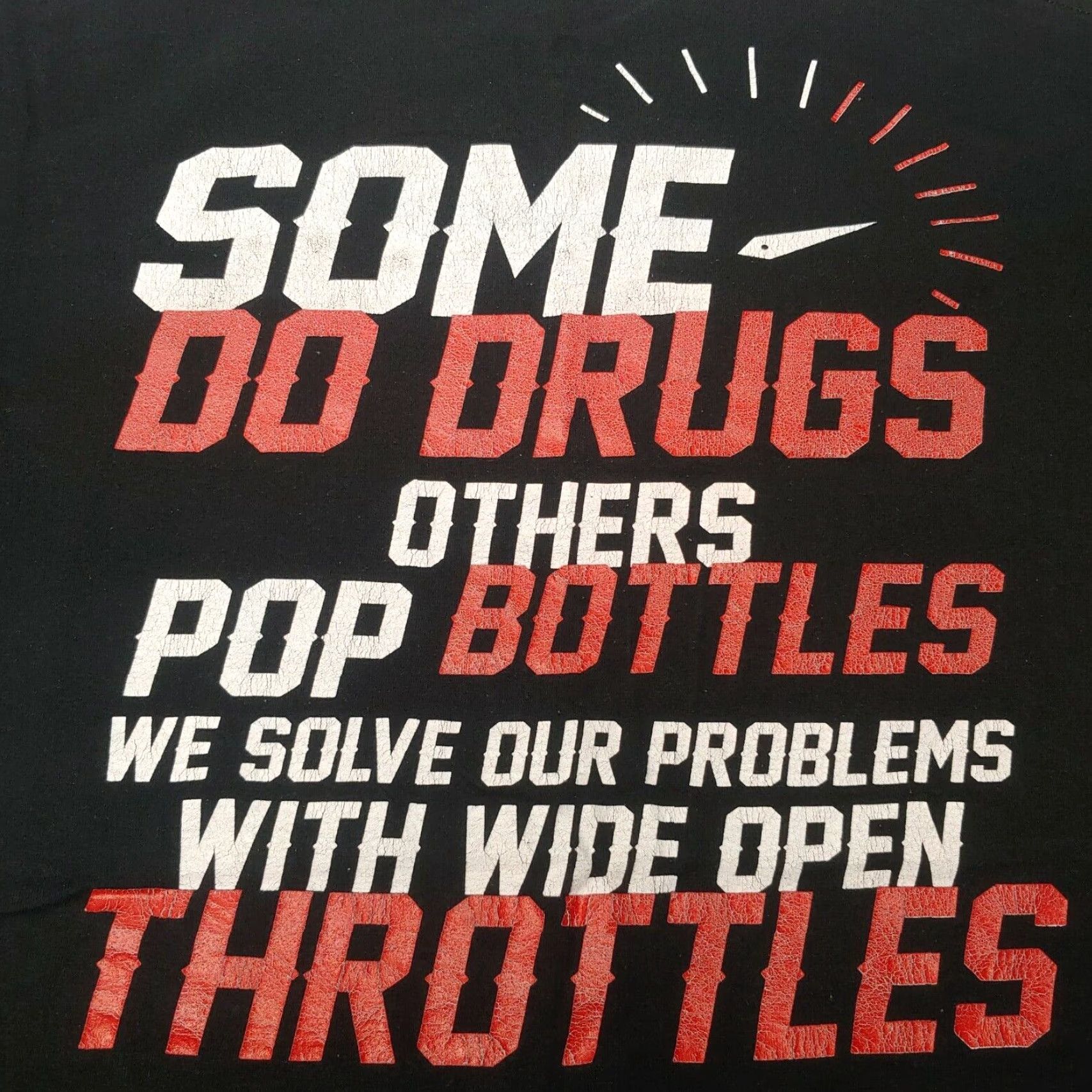 Gildan Drags Not Drugs Shirt XL Black Distressed Drag Racing Throttle Not Bottles Sober Shirt Size US XL / EU 56 / 4 - 2 Thumbnail