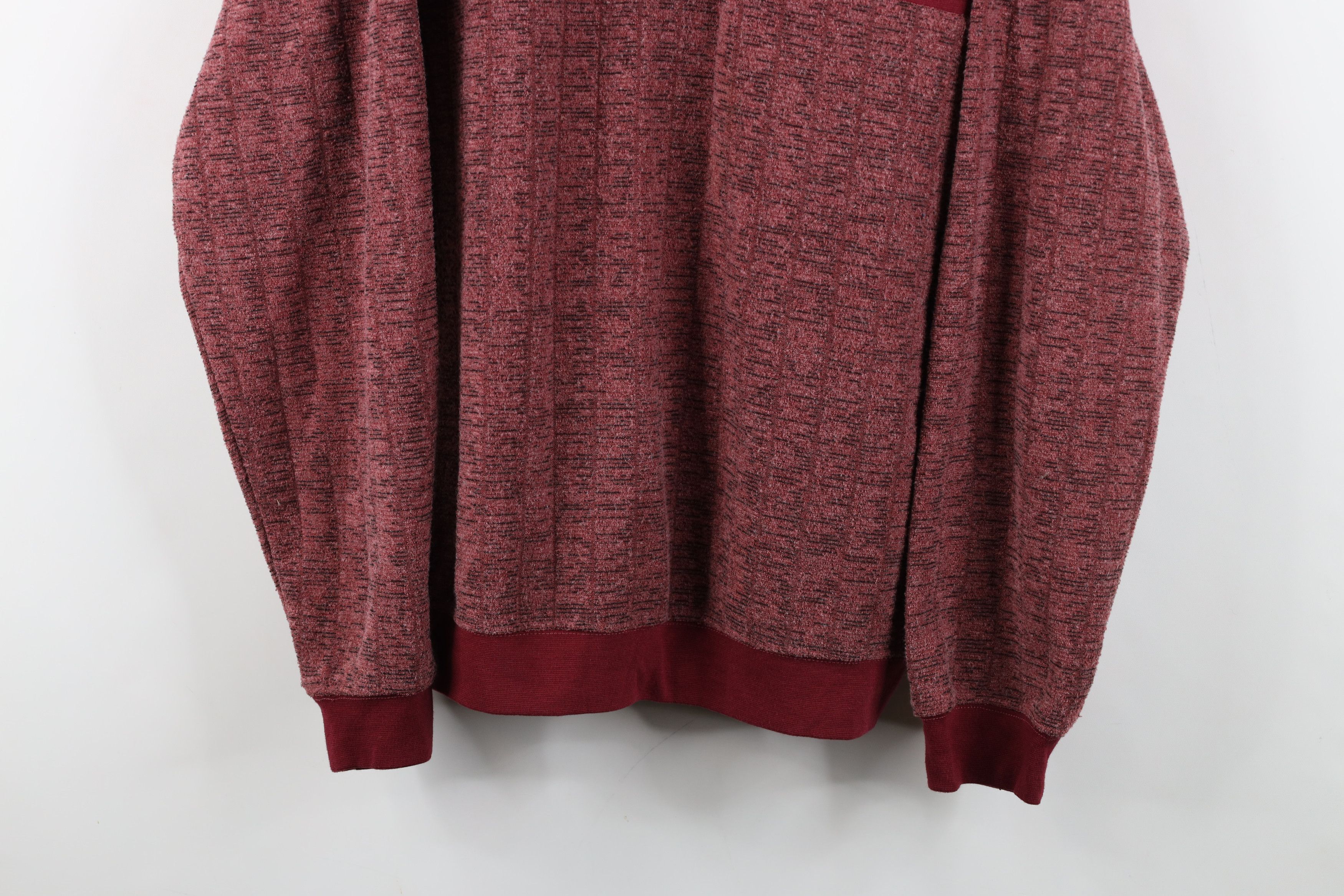 Vintage Vintage 90s Streetwear Fleck Collared Fleece Sweatshirt Red Size US L / EU 52-54 / 3 - 3 Thumbnail