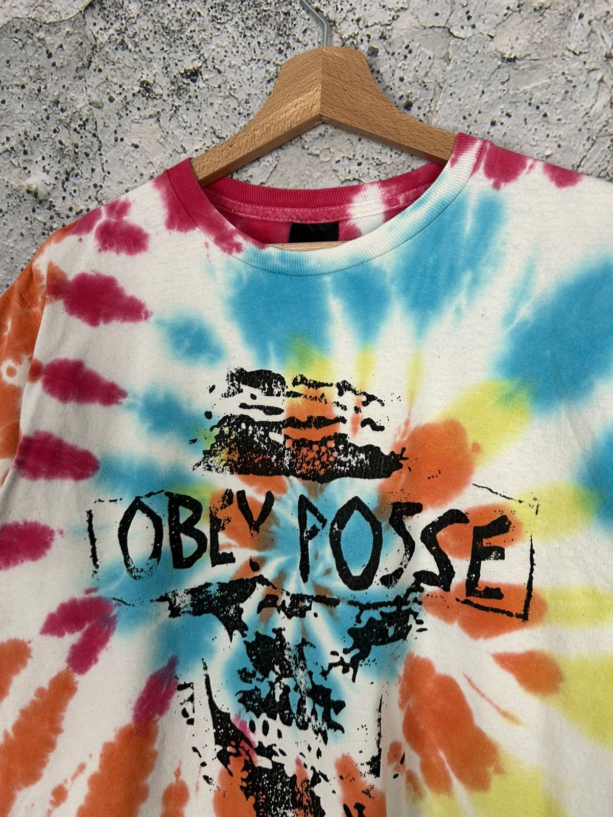 Obey Obey Posse Tie Dye Graphic Tee Streetwear Baggy Rap Vintage Size US M / EU 48-50 / 2 - 3 Thumbnail
