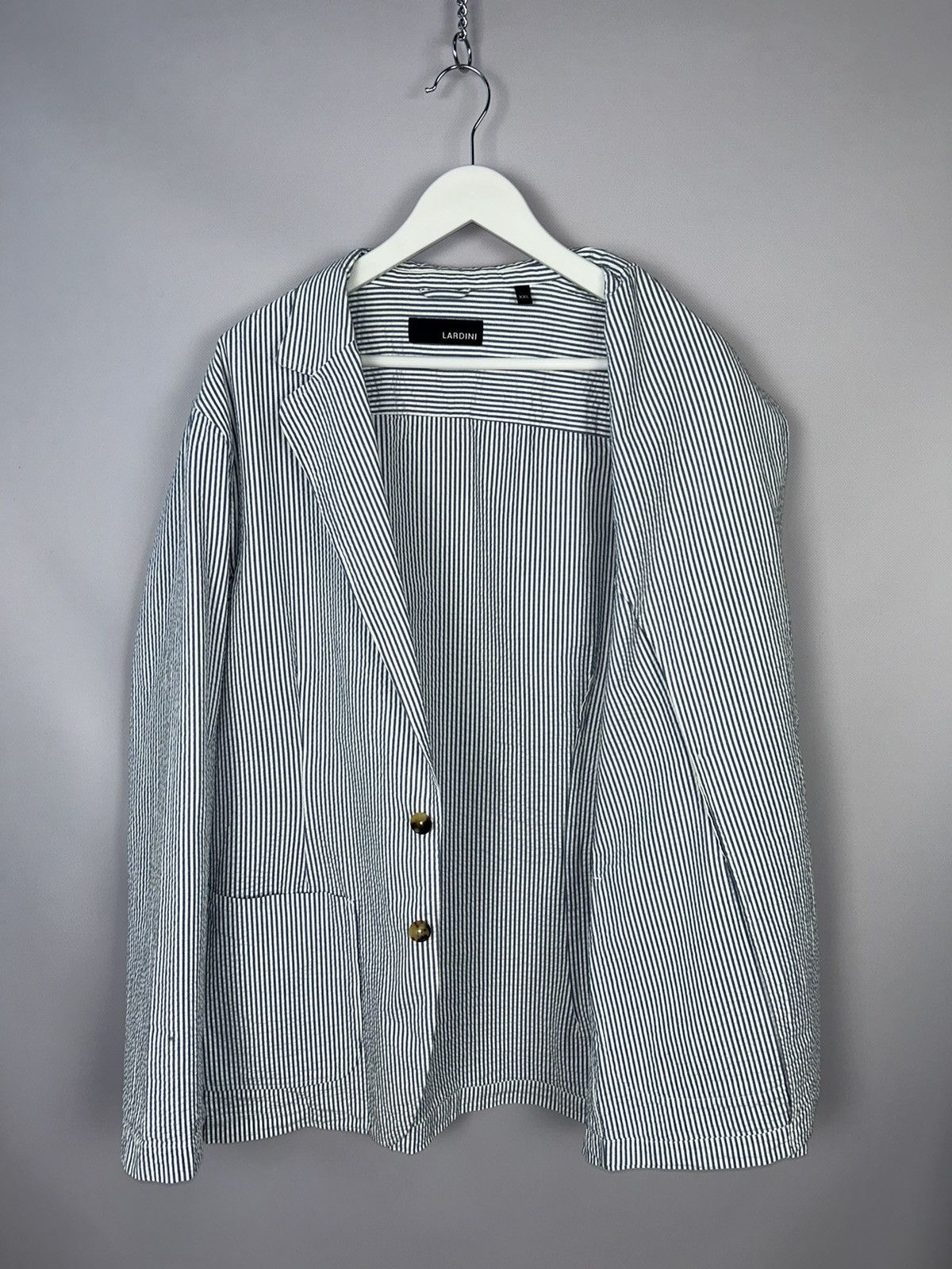 Designer × Lardini LARDINI Egama Striped Cotton Unlined Blazer Jacket Size EU56 Size 46R - 17 Thumbnail