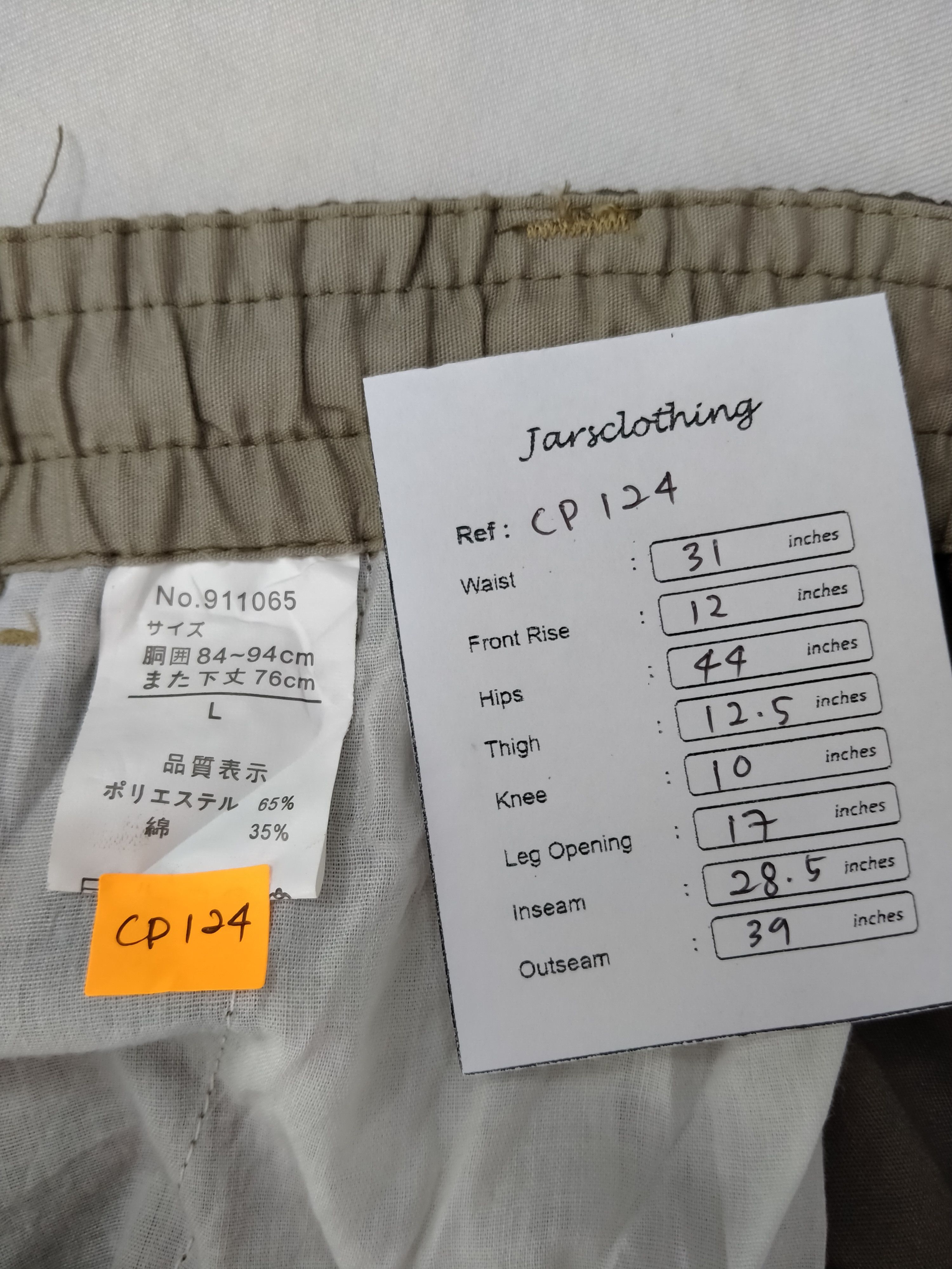 Japanese Brand Elastic/Drawstring Waist Cargo Pants 31x28.5 -CP124 Size US 31 - 6 Thumbnail