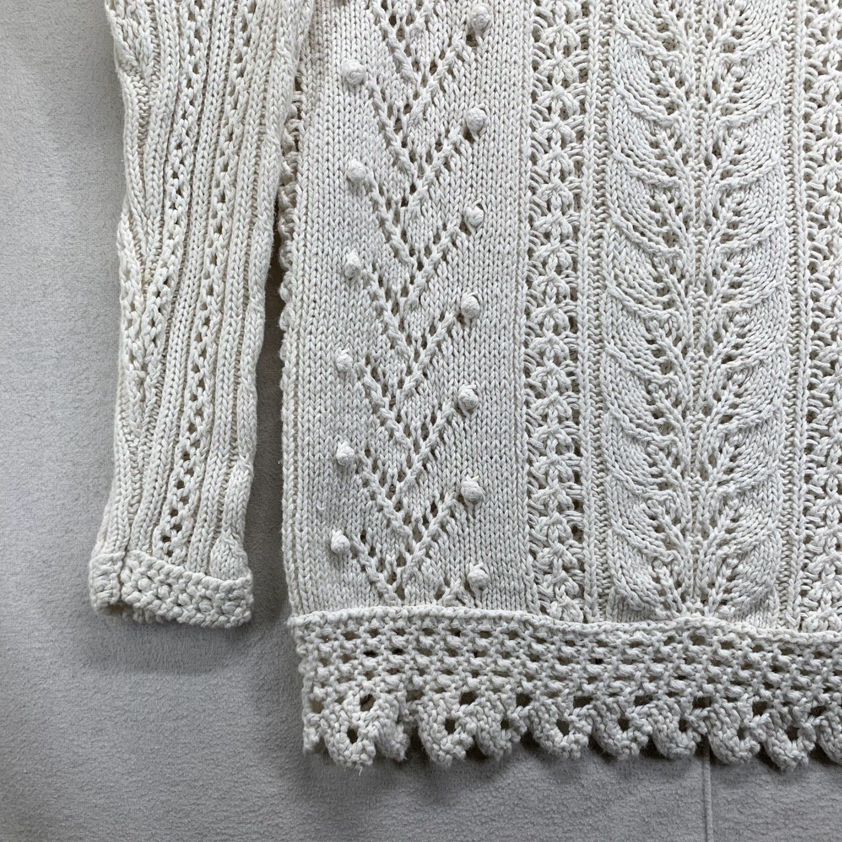 Vintage VINTAGE Chaus Sweater Women Small White Open-Knit Crochet Boho Hippie 90s Y2K Cottagecore Womens Size S / US 4 / IT 40 - 7 Thumbnail