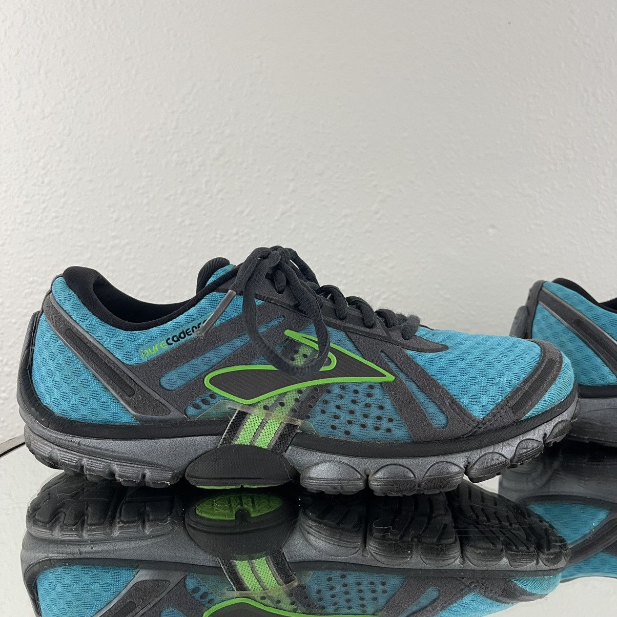 Brooks BROOKS Womens Blue Green PureCadence Road Running Sneakers Size US 7 / IT 37 - 4 Thumbnail