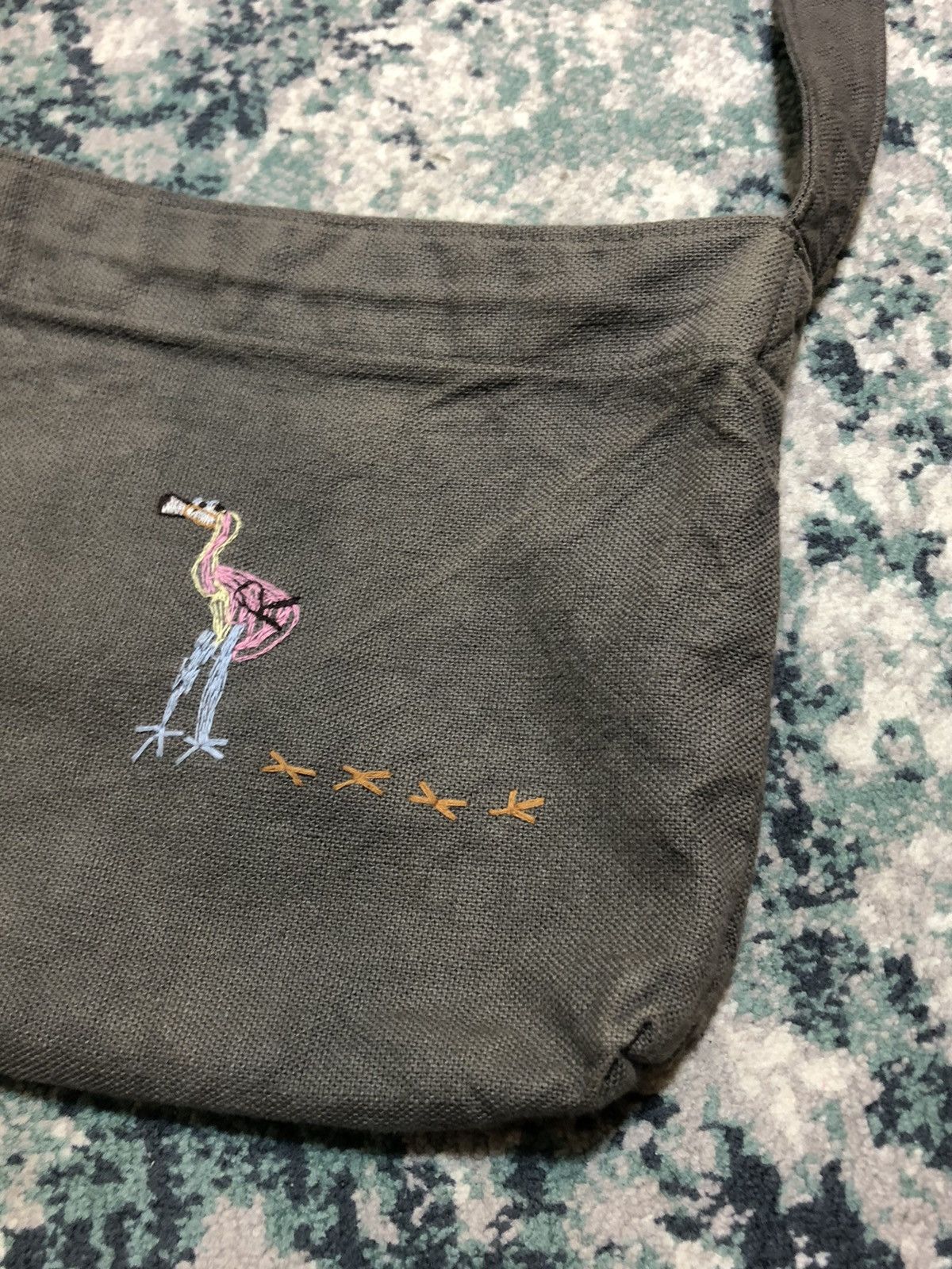 45rpm 45Rpm Japan Heavy Cotton Knitted Flamingo Sacoche Bag Size ONE SIZE - 4 Thumbnail