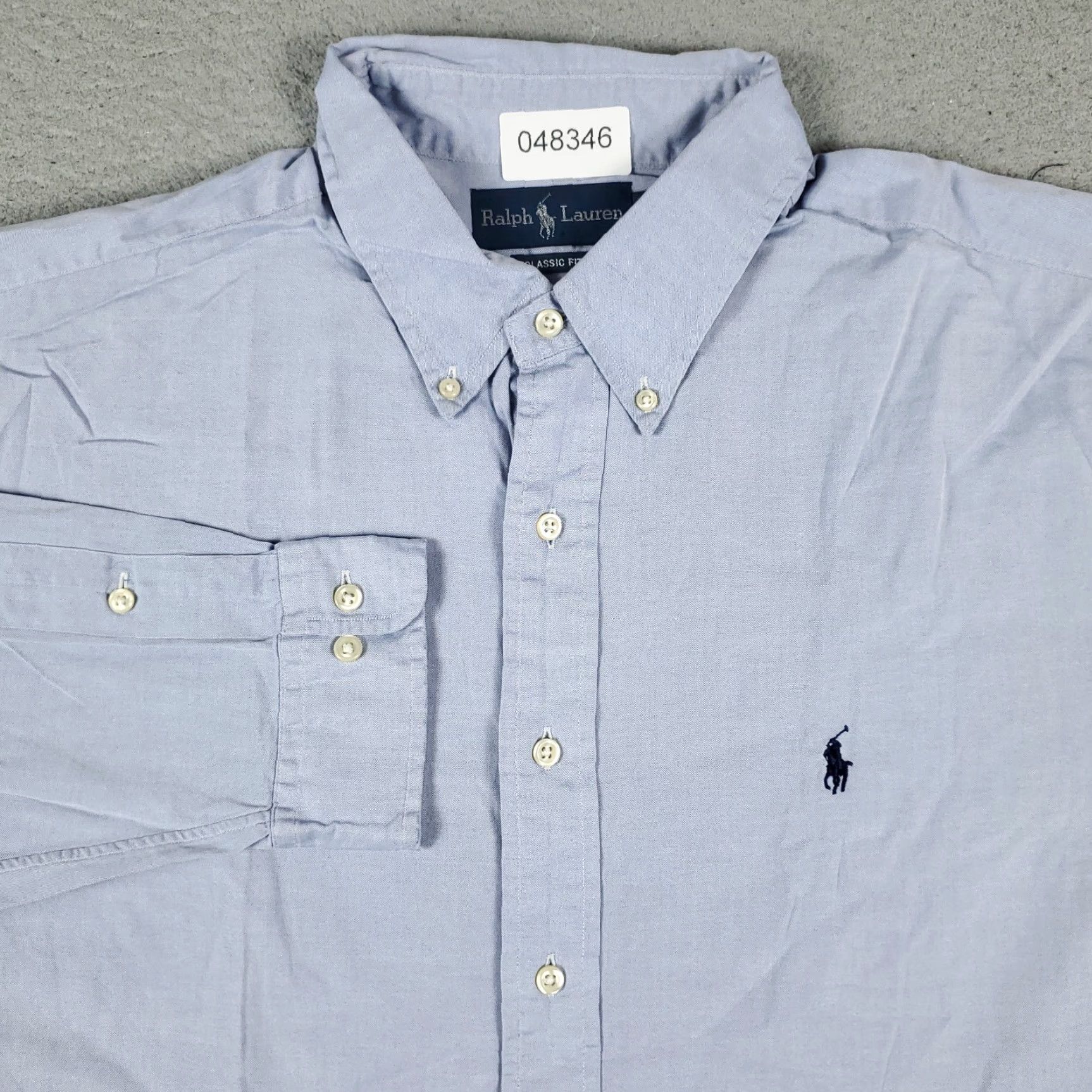 Ralph Lauren Ralph Lauren Dress Shirt Mens 17.5 Blue Long Sleeve Button-Up Cotton Size 46R - 2 Thumbnail