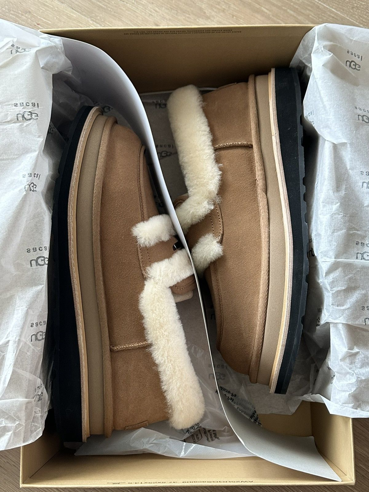Sacai × Ugg SACAI x UGG suede and shearling penny loafers Size US 10 / EU 43 - 4 Thumbnail