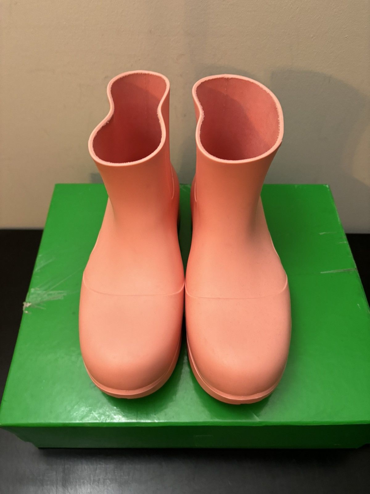 Bottega Veneta Rubber Puddle Ankle Boots Pink