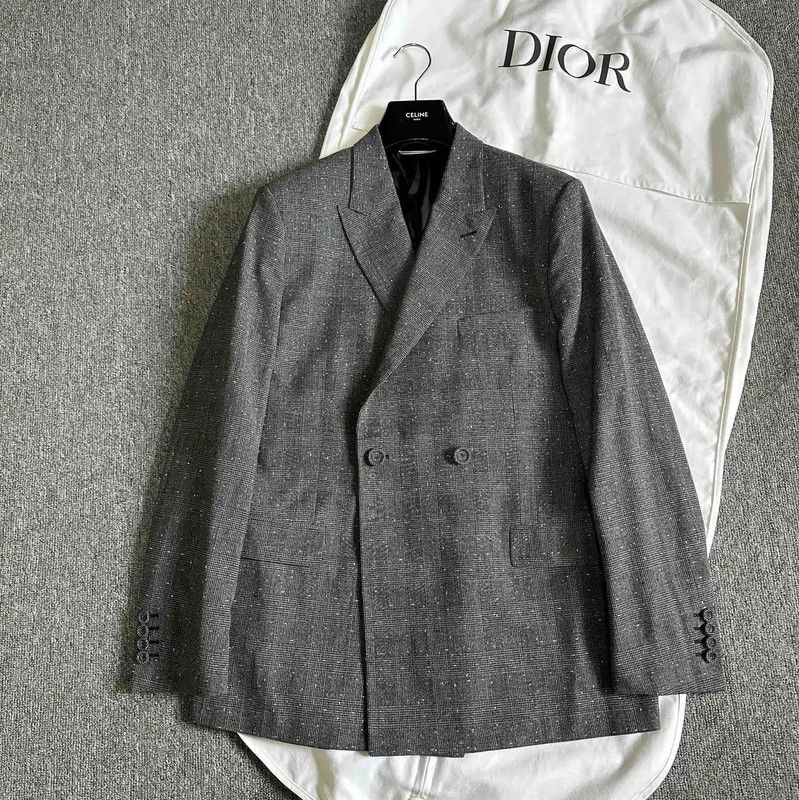 Dior Dior Men's Grey Wool-Blend Long Coat 0089 Size US XL / EU 56 / 4 - 1 Thumbnail