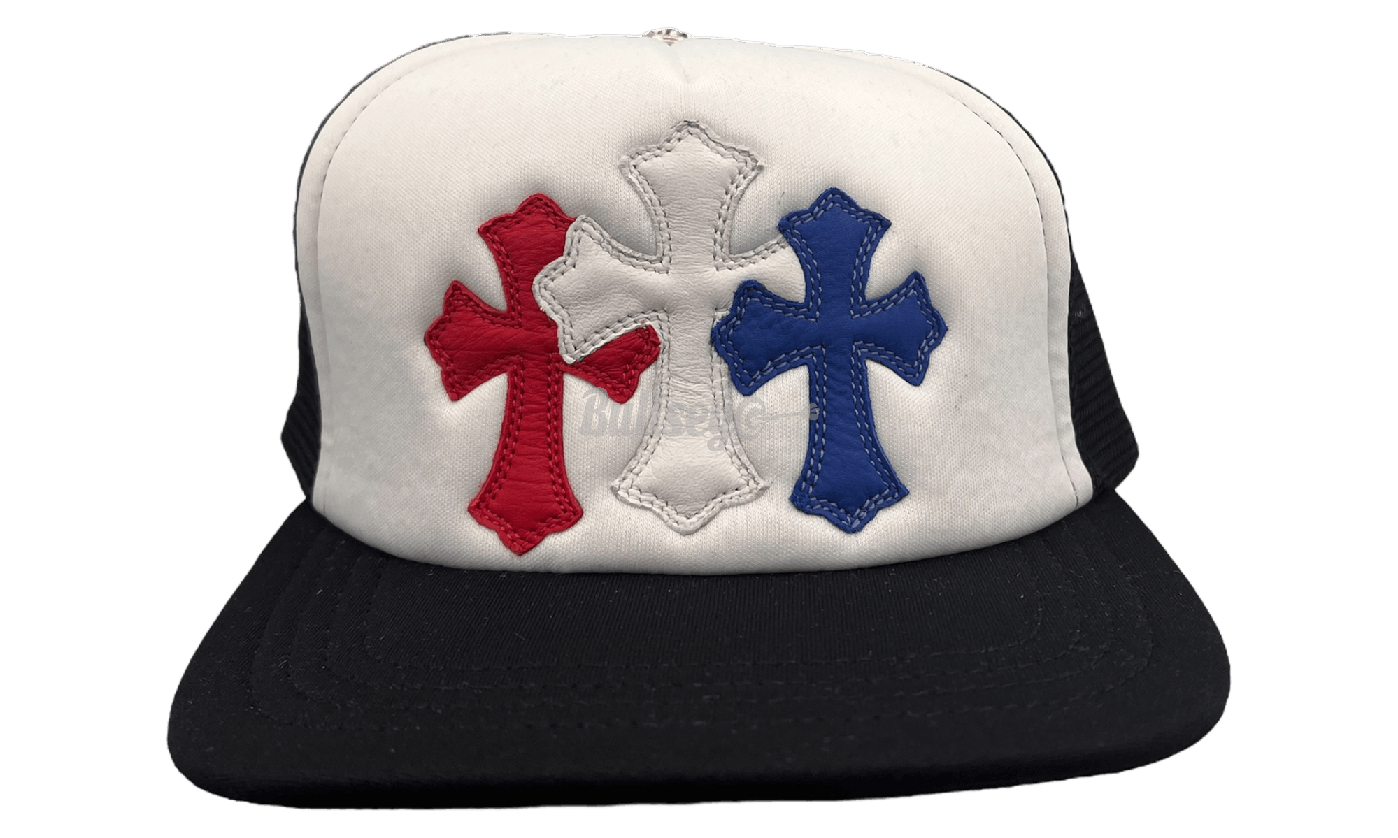 Chrome Hearts Triple Cross Red/White/Blue Trucker Hat Size ONE SIZE - 1 Thumbnail