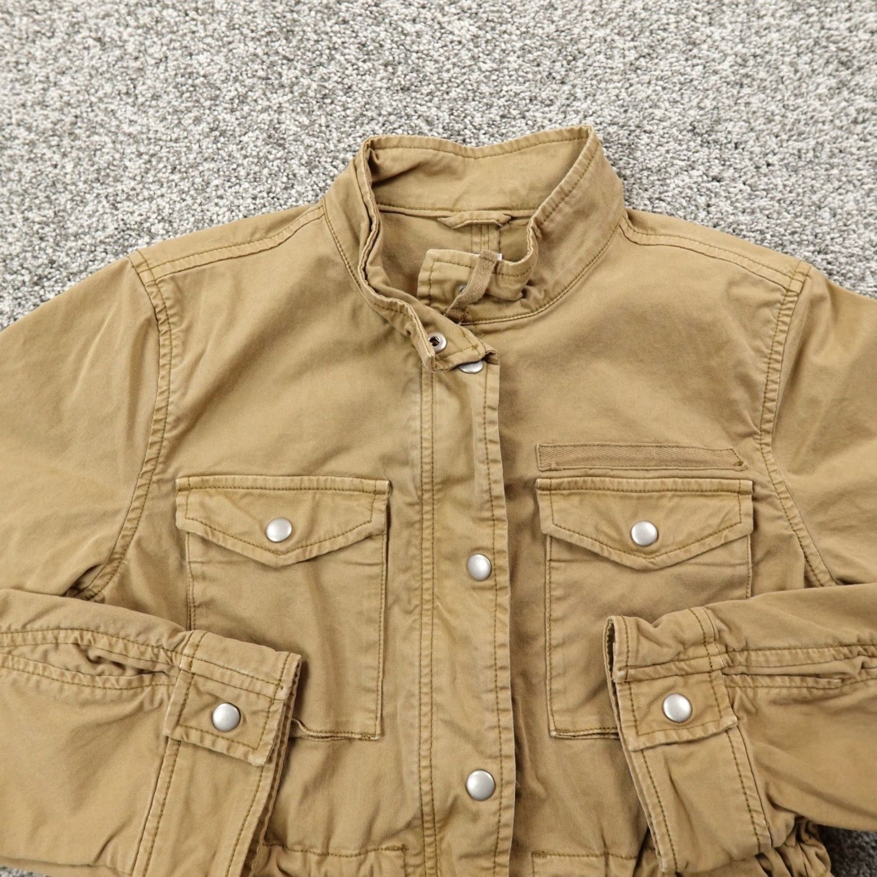 Gap Gap Jacket Womens XS Brown Tan Cargo Utility Safari Military Zip Chore Over Coat Womens XS Brown Tan Cargo Utility Safari Military Zip Over Coat Size XS / US 0-2 / IT 36-38 - 3 Thumbnail