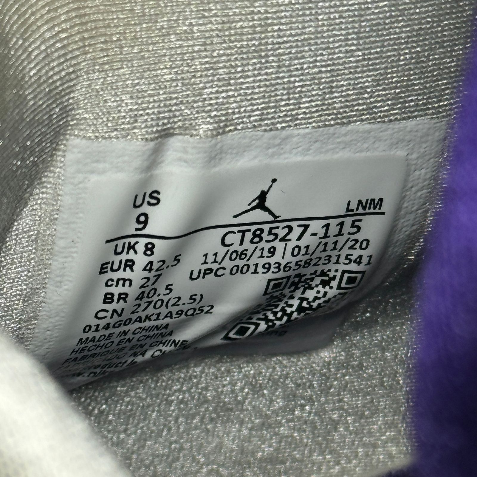 Jordan Brand × Nike Size 9 - Nike Air Jordan 4 Retro Purple Metallic Men's Shoes Size US 9 / EU 42 - 7 Thumbnail