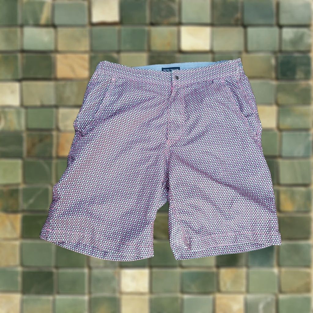 Peter Millar VINTAGE Peter Millar Seaside Collection Swim Shorts Mens Small Blue Orange Crab Pattern Trunks Board Shorts Beach Swim Bottom Mens S Size US 29 - 1 Thumbnail