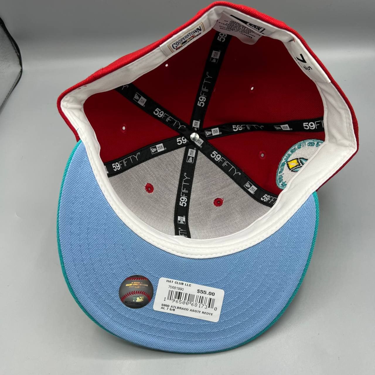 New Era Atlanta Braves Hat Men 7 5/8 59Fifty New Era MLB Fitted Cap Size ONE SIZE - 2 Thumbnail