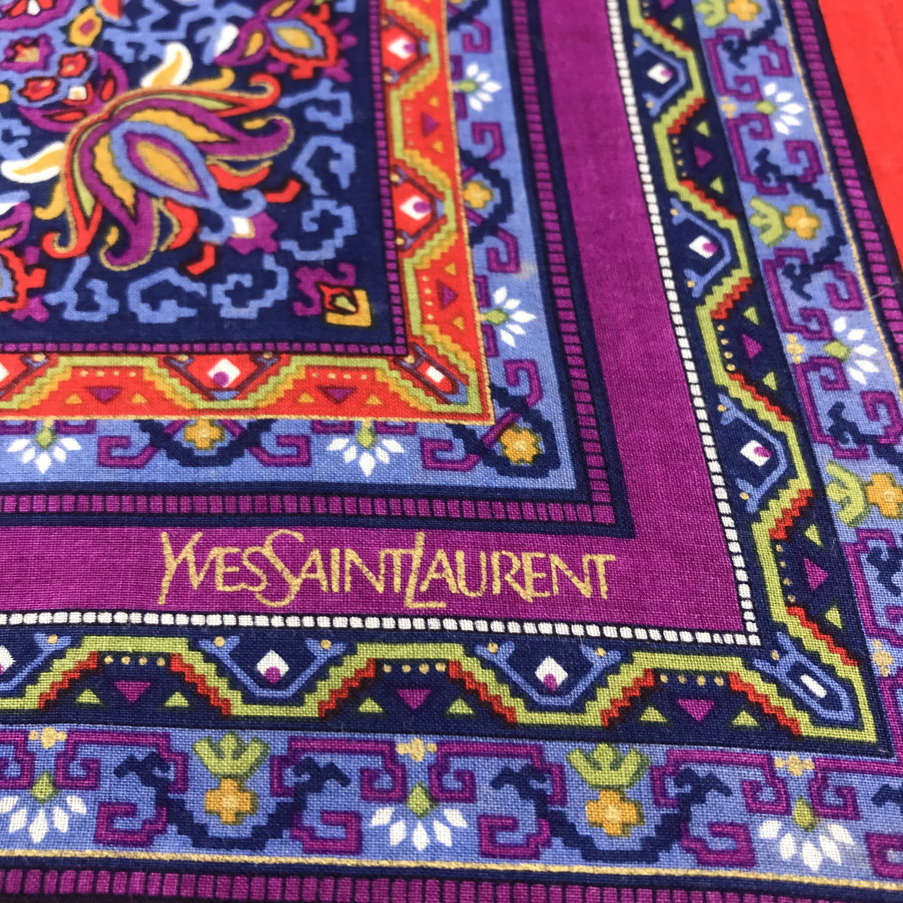 Yves Saint Laurent Yves Saint Laurent Handkerchief Neckerchief Bandana H330 Size ONE SIZE - 4 Thumbnail