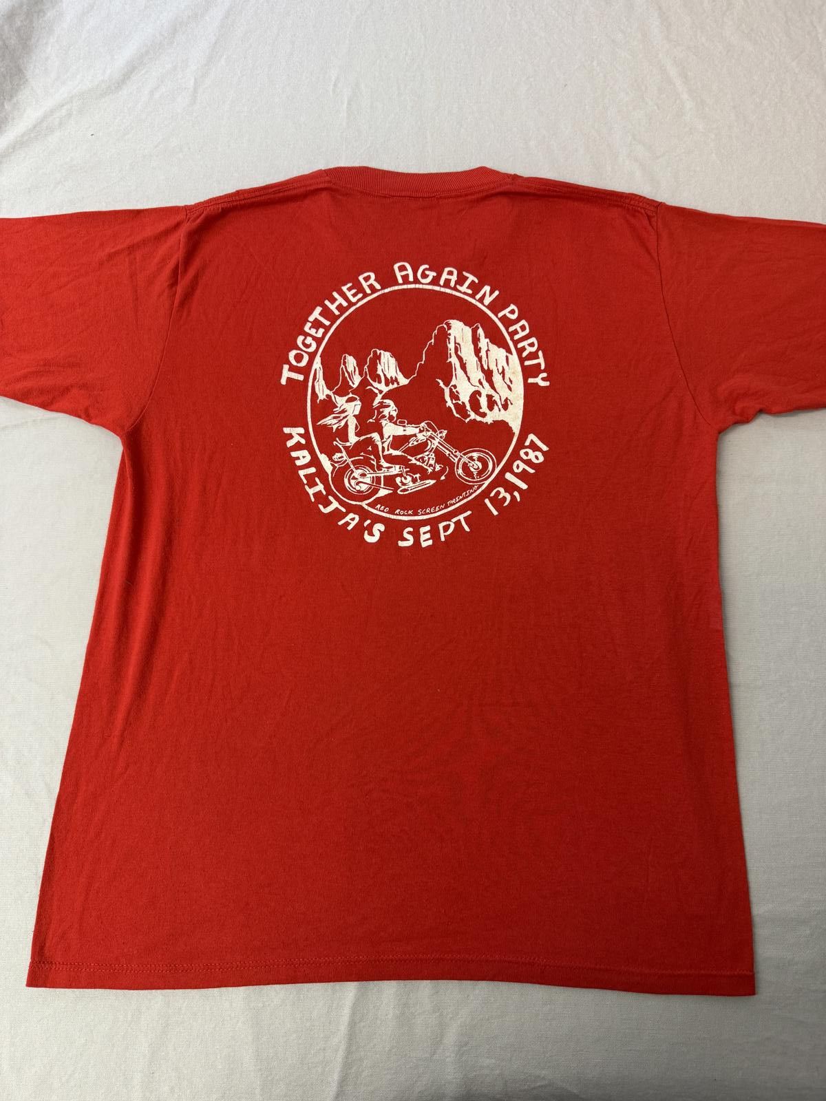 Designer VTG Together Again Party Biker T-shirt Kalijas 1987 XL Size US XL / EU 56 / 4 - 1 Thumbnail