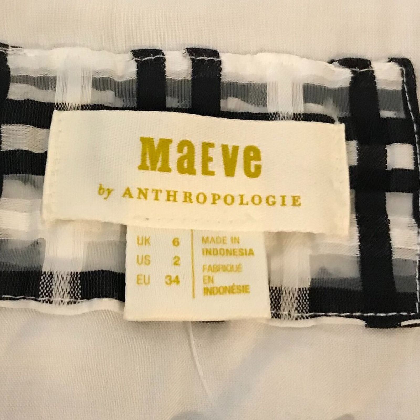 Anthropologie Anthropologie Maeve Black/White Plaid Mini Shirt Dress Size XS / US 0-2 / IT 36-38 - 4 Thumbnail