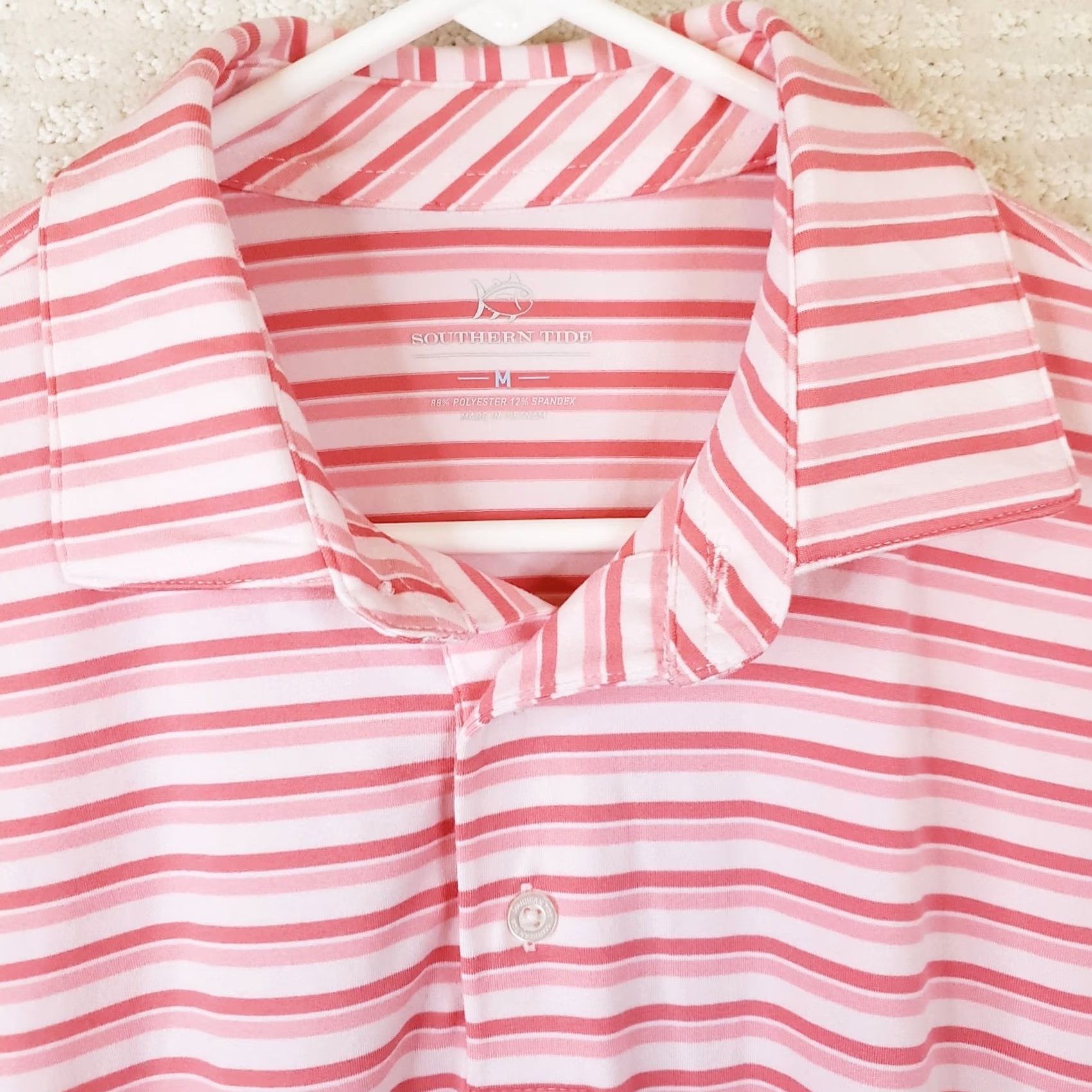 Southern Tide Southern Tide Striped Performance Polo Shirt Men M Polyester Spandex Coral White Polo Shirt Golf Beach Walking VINTAGE? Size US M / EU 48-50 / 2 - 4 Thumbnail